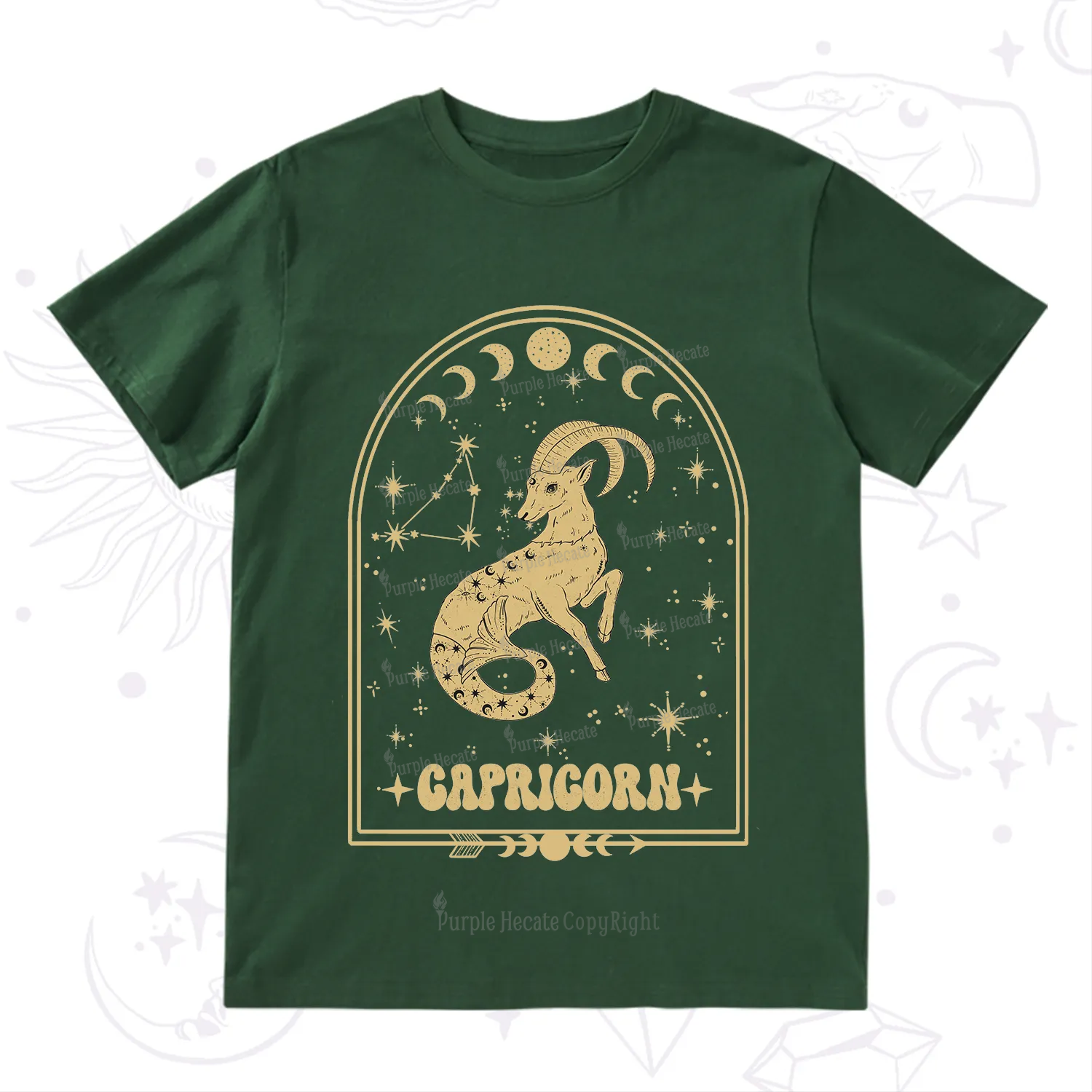 Purplehecate Zodiac Capricorn Under the Stars T-Shirt
