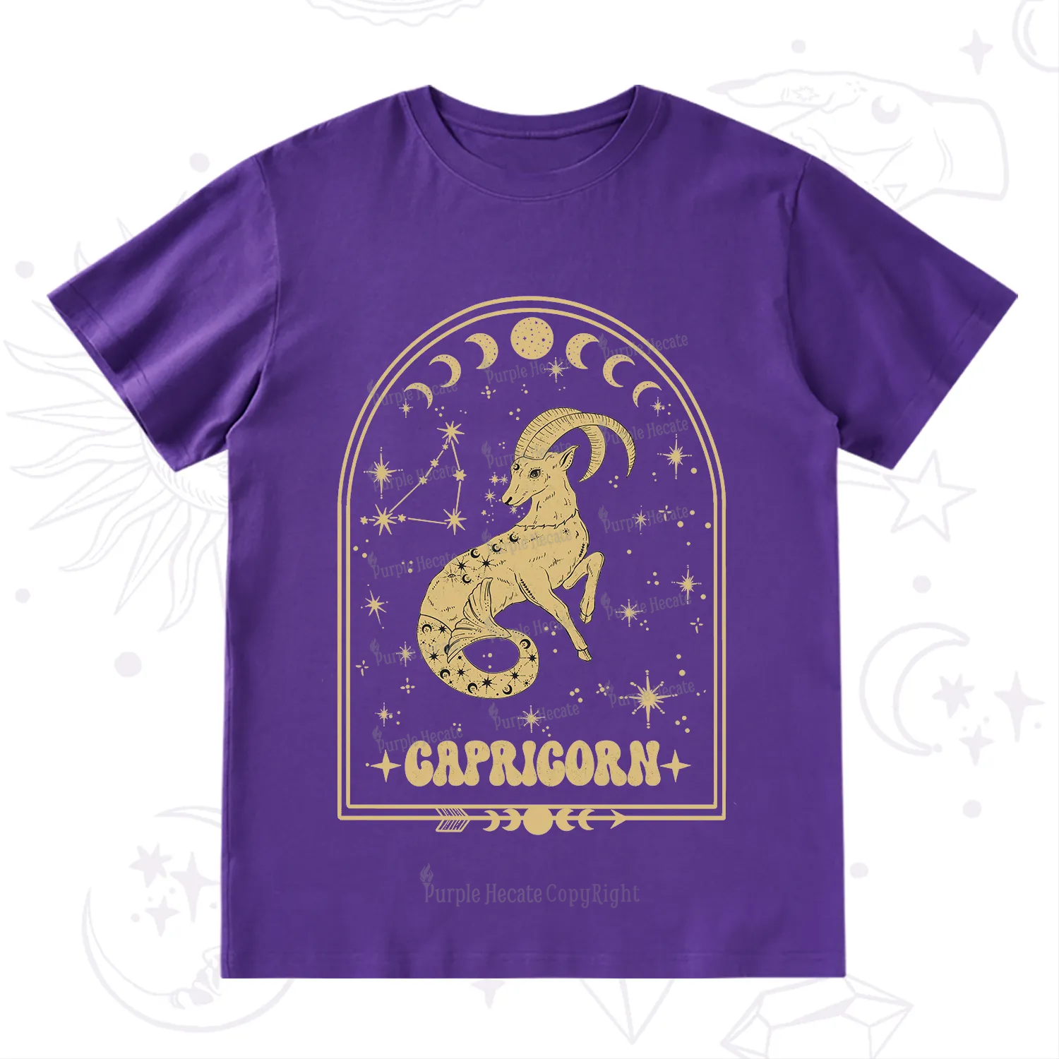 Purplehecate Zodiac Capricorn Under the Stars T-Shirt