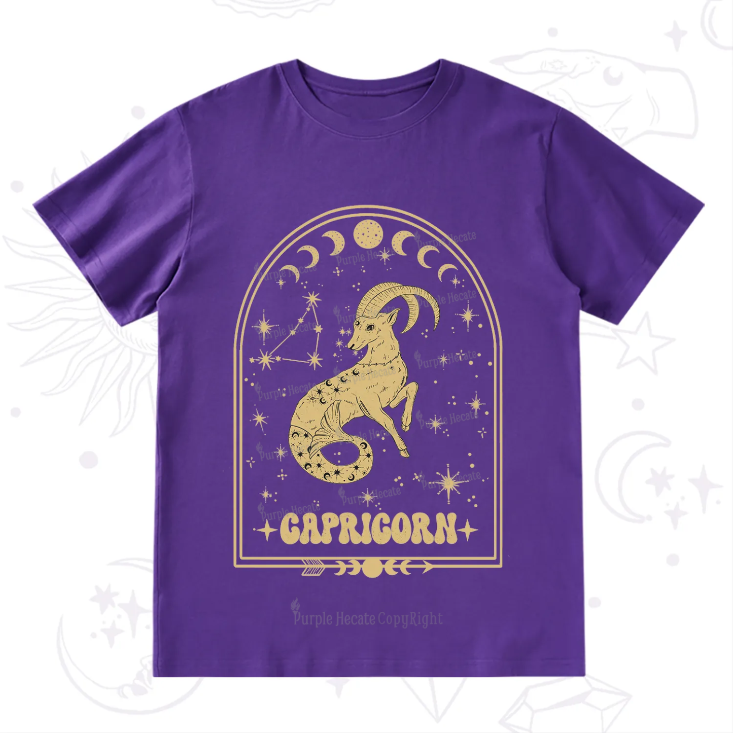 Purplehecate Zodiac Capricorn Under the Stars T-Shirt