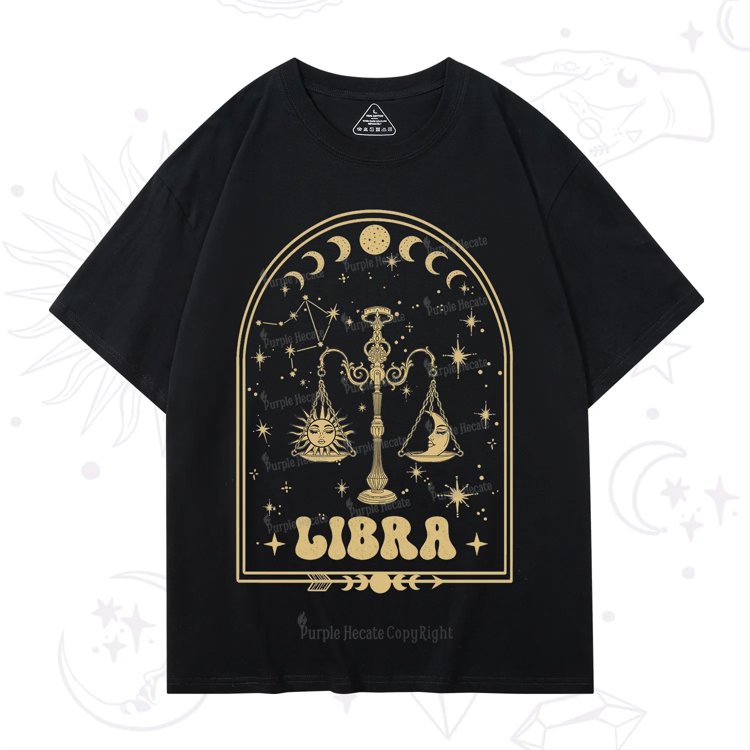 Purplehecate Zodiac Libra Under the Stars T-Shirt