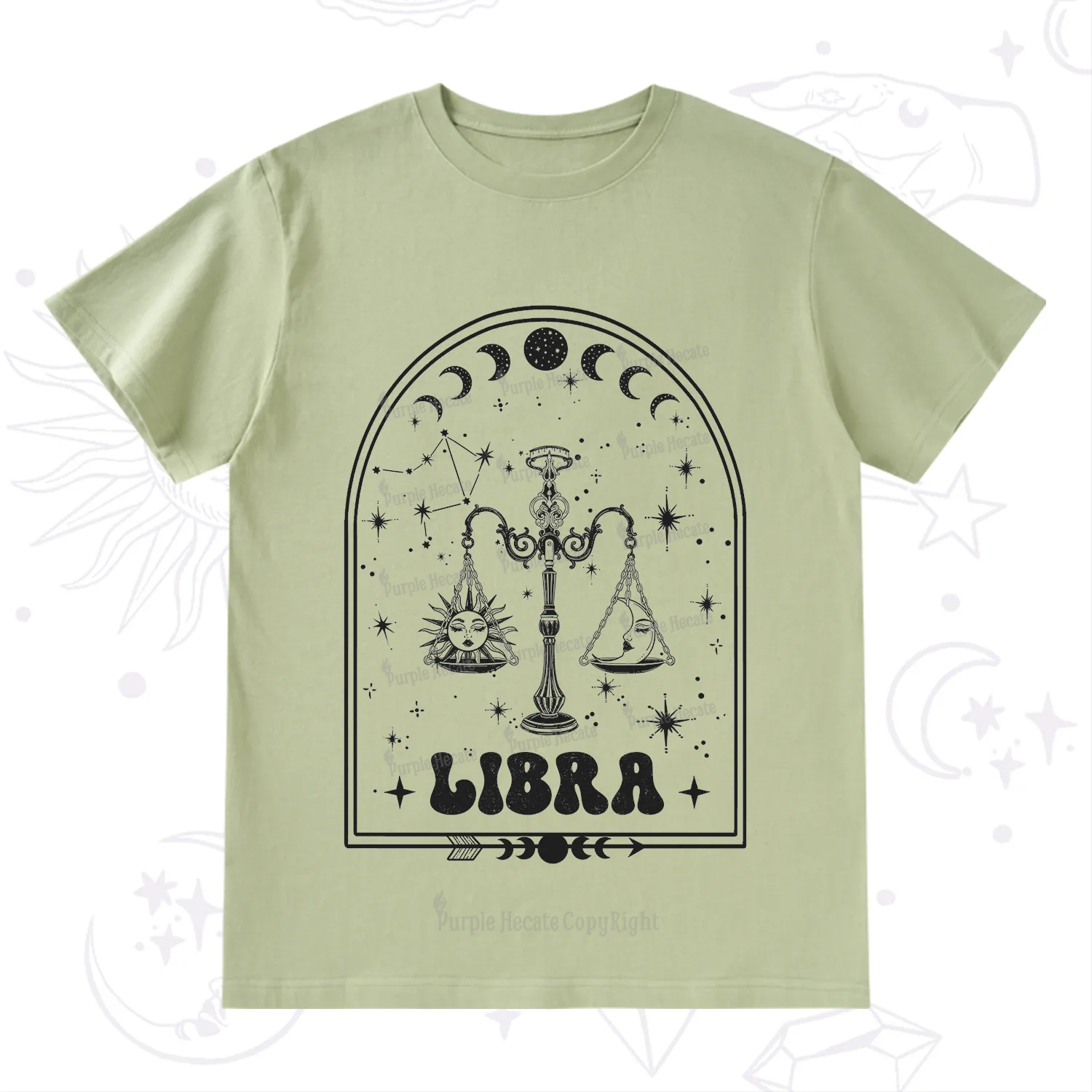 Purplehecate Zodiac Libra Under the Stars T-Shirt