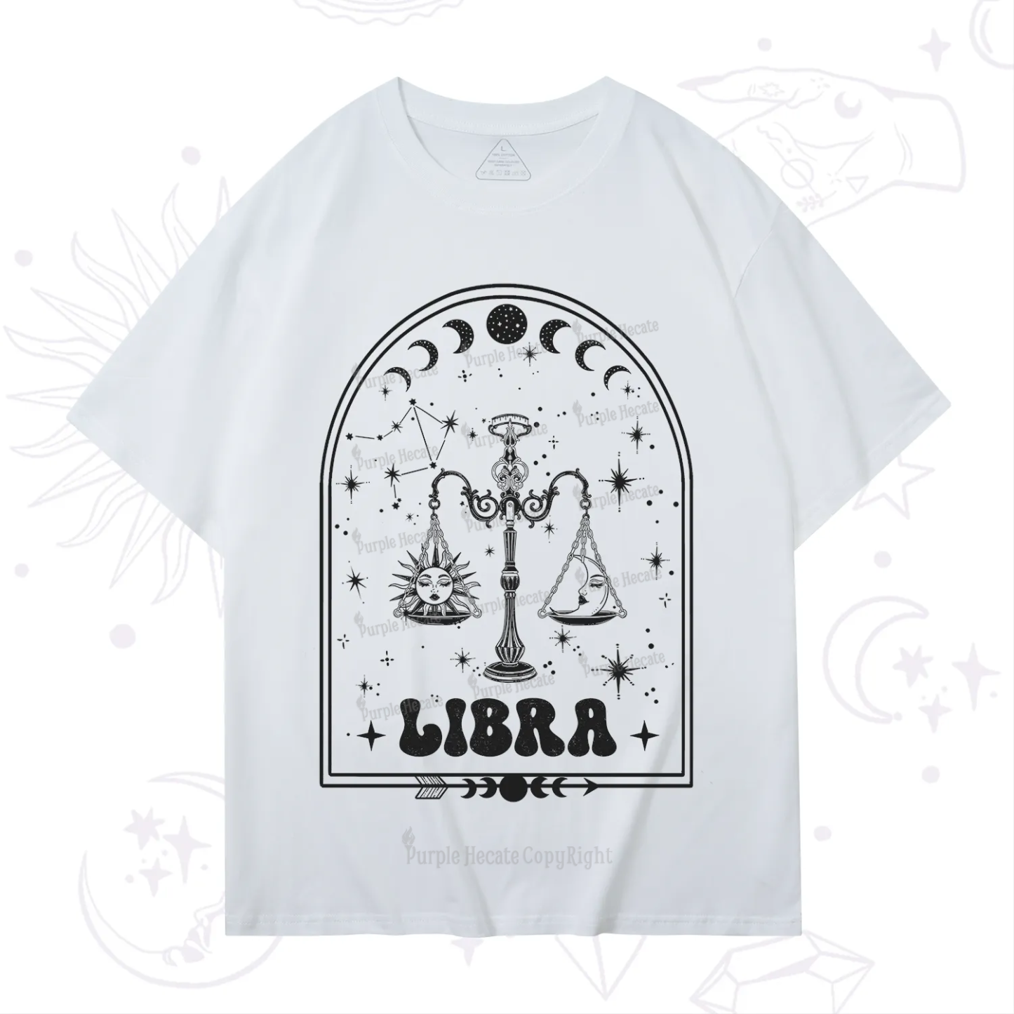 Purplehecate Zodiac Libra Under the Stars T-Shirt
