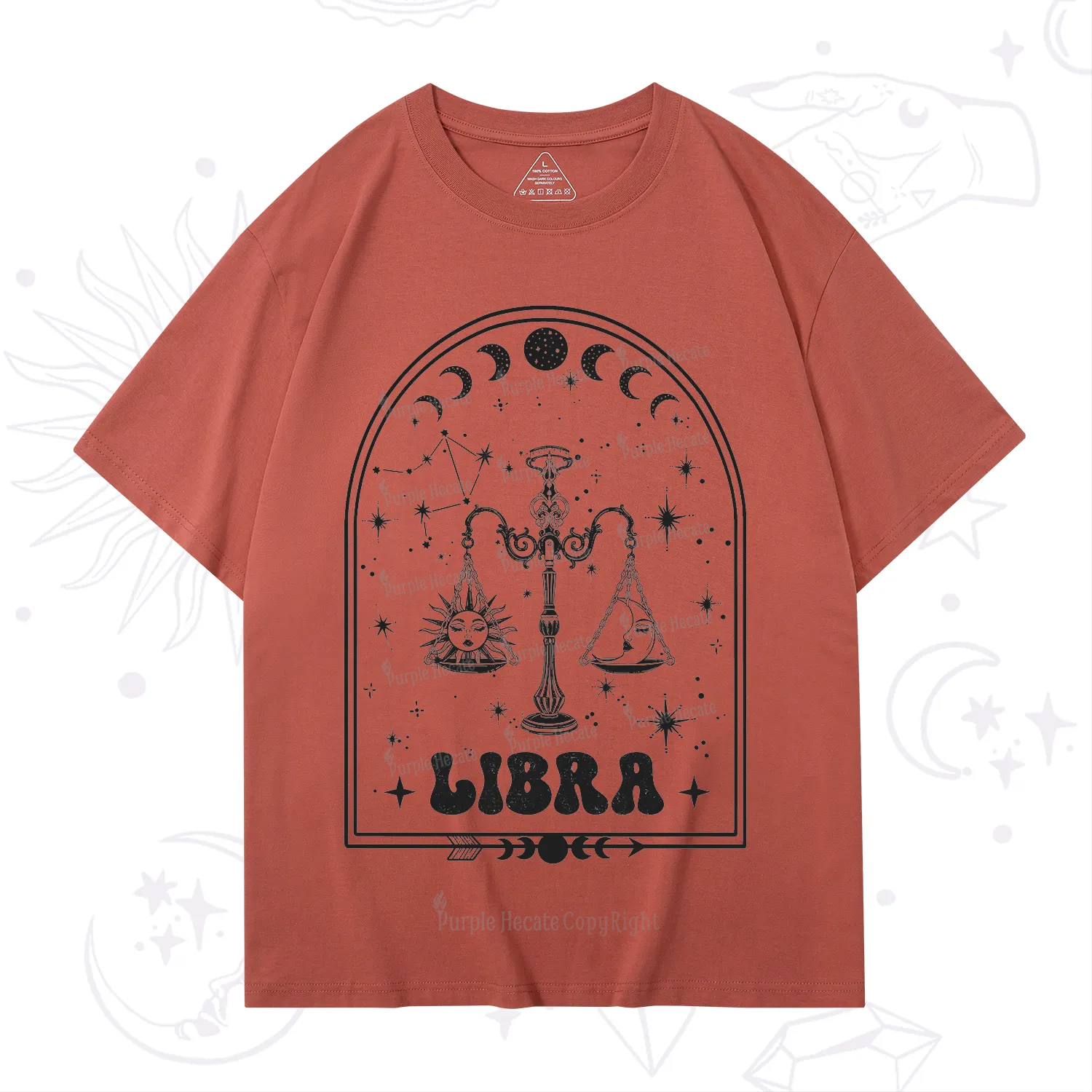 Purplehecate Zodiac Libra Under the Stars T-Shirt
