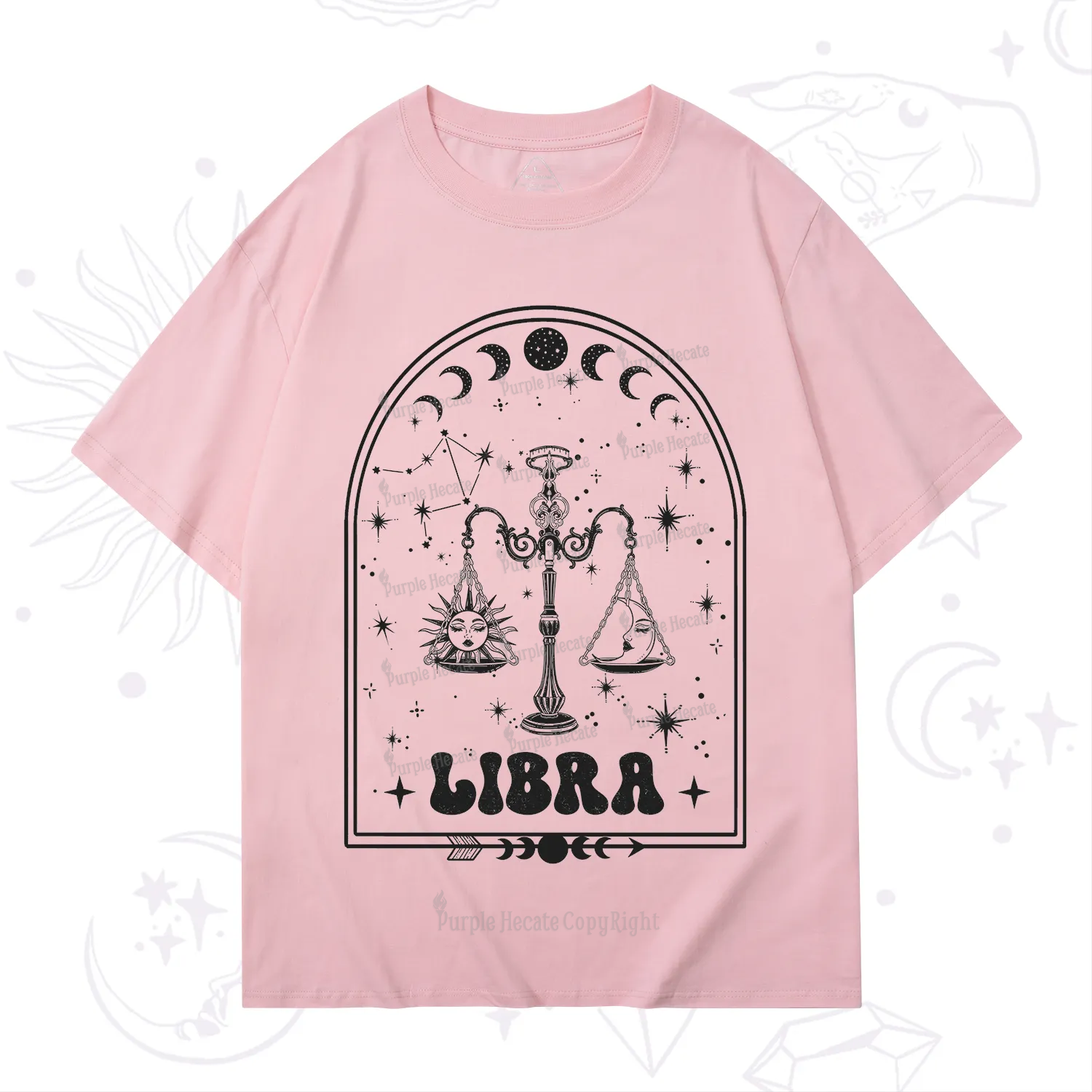 Purplehecate Zodiac Libra Under the Stars T-Shirt