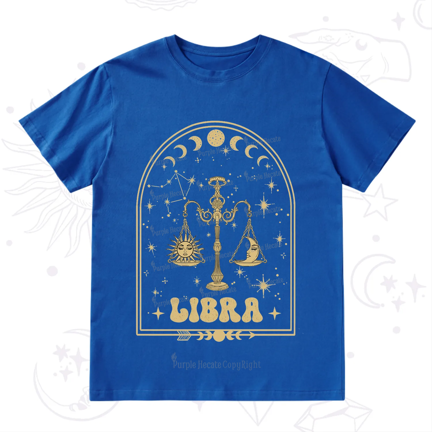 Purplehecate Zodiac Libra Under the Stars T-Shirt