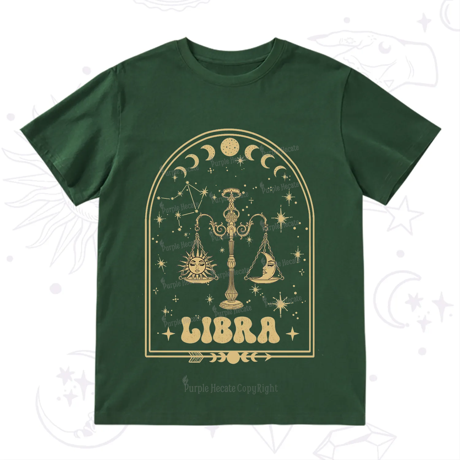 Purplehecate Zodiac Libra Under the Stars T-Shirt