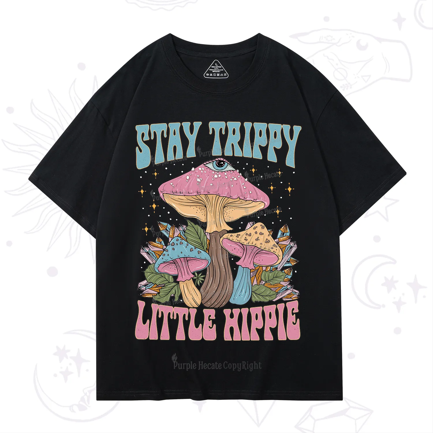 Purplehecate Stay Trippy Little Hippie Mushroom T-Shirt
