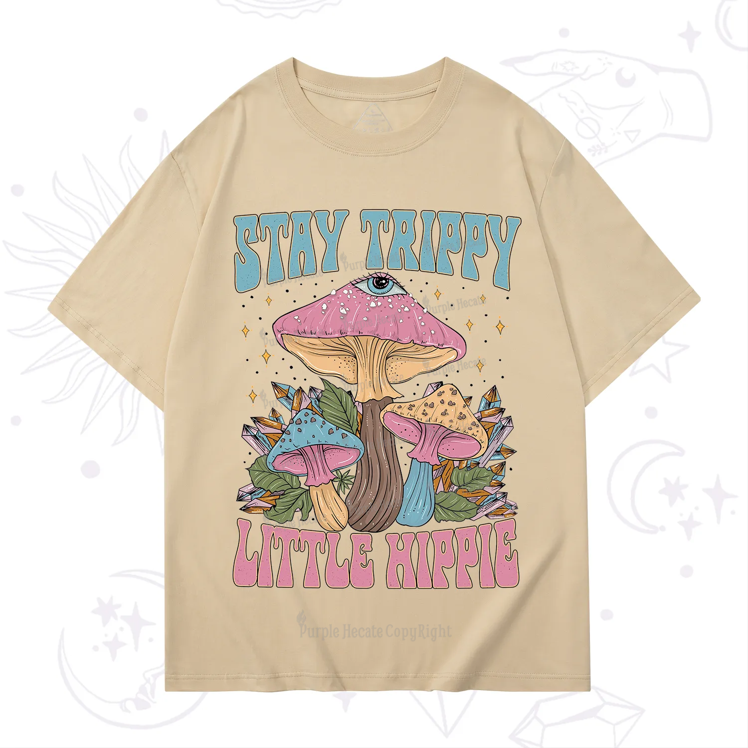 Purplehecate Stay Trippy Little Hippie Mushroom T-Shirt