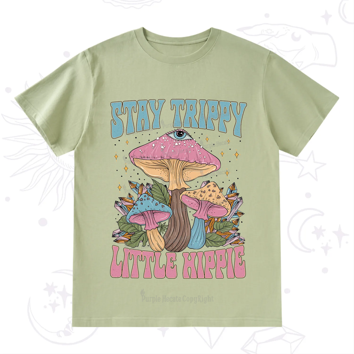 Purplehecate Stay Trippy Little Hippie Mushroom T-Shirt