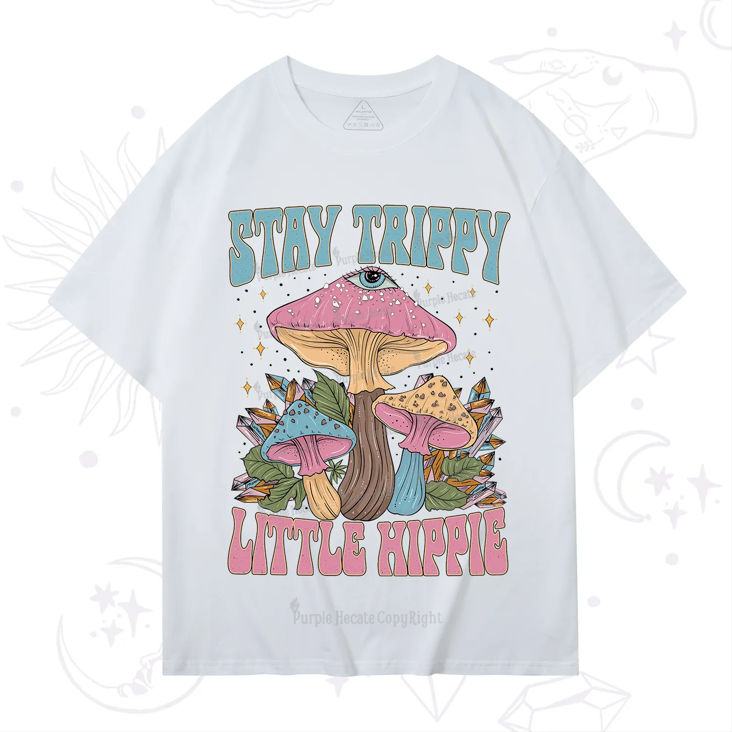 Purplehecate Stay Trippy Little Hippie Mushroom T-Shirt