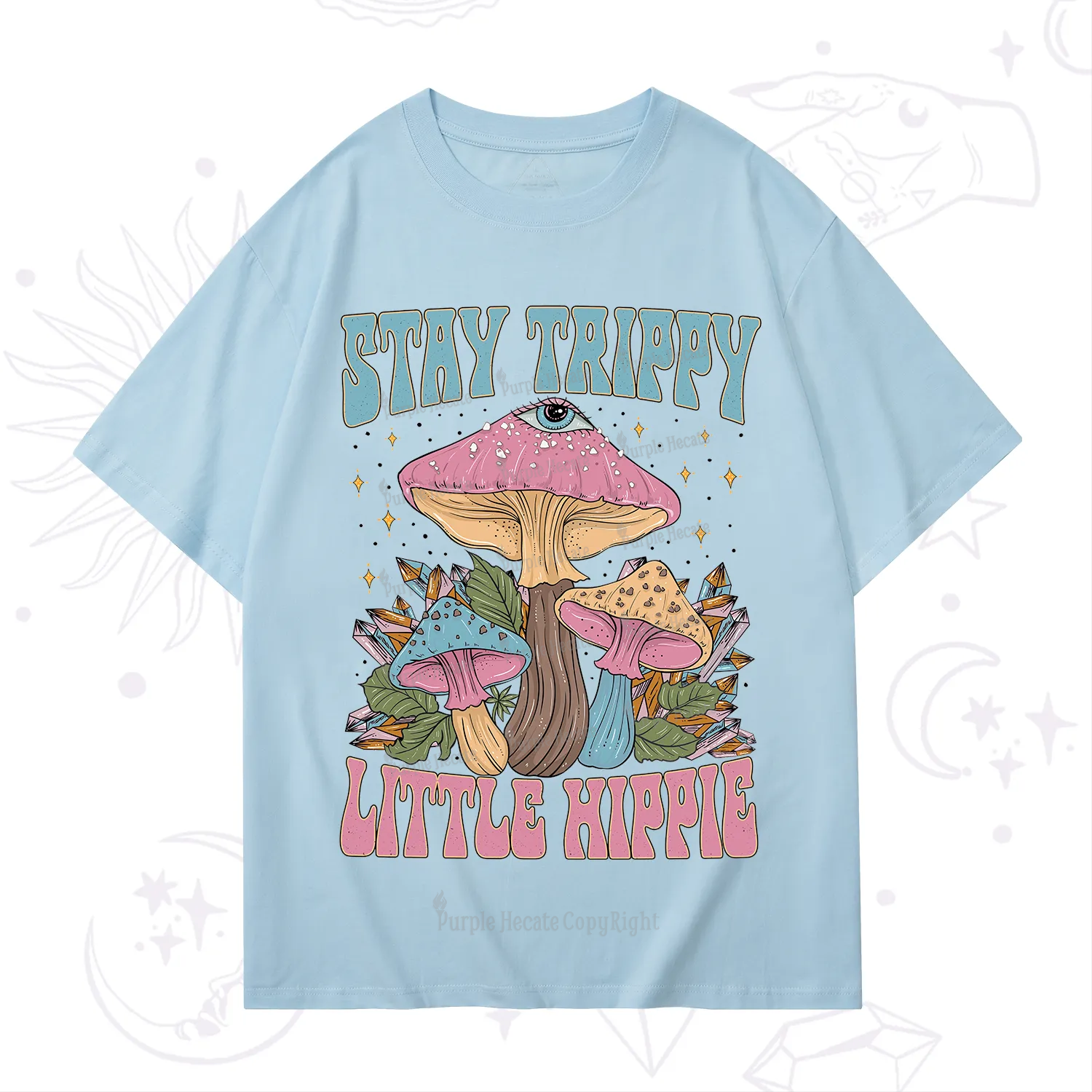 Purplehecate Stay Trippy Little Hippie Mushroom T-Shirt