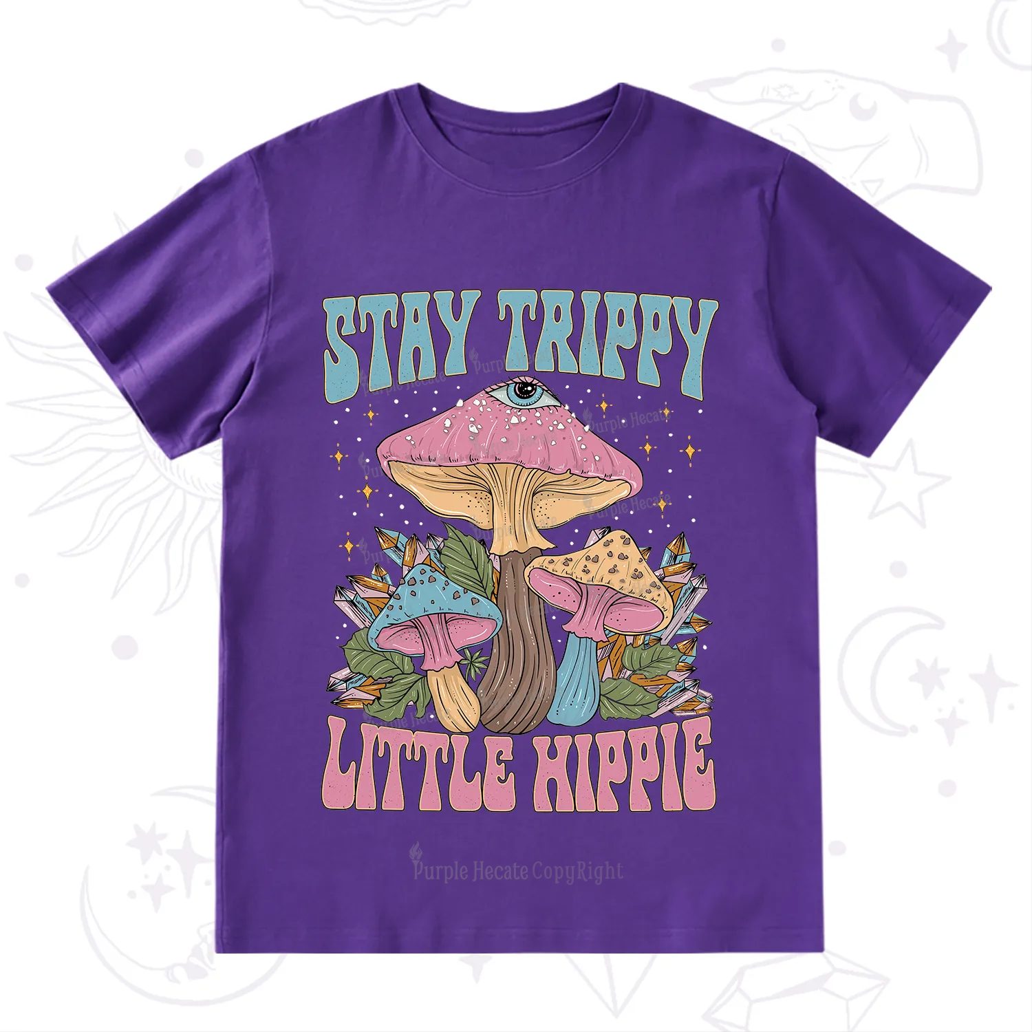 Purplehecate Stay Trippy Little Hippie Mushroom T-Shirt