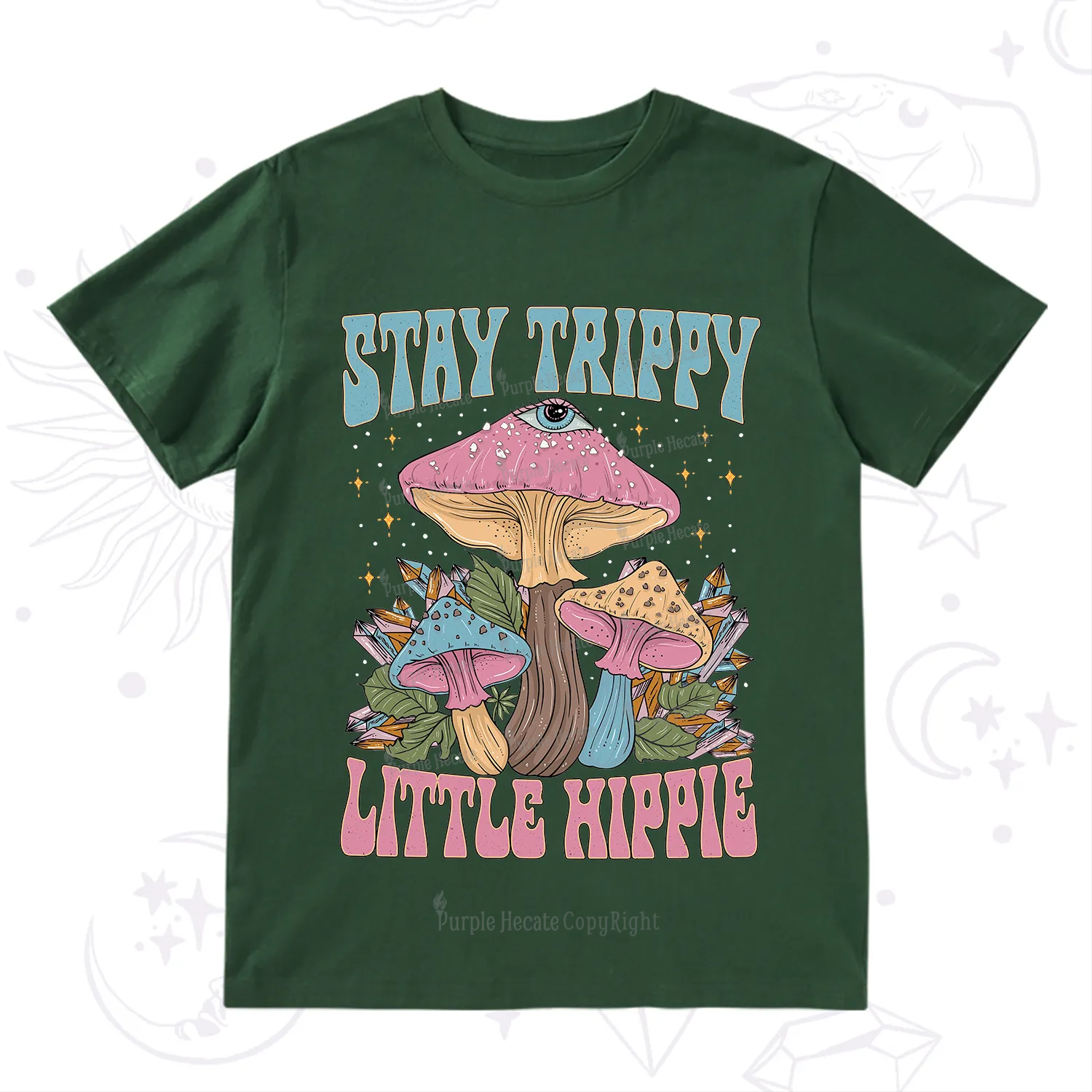 Purplehecate Stay Trippy Little Hippie Mushroom T-Shirt