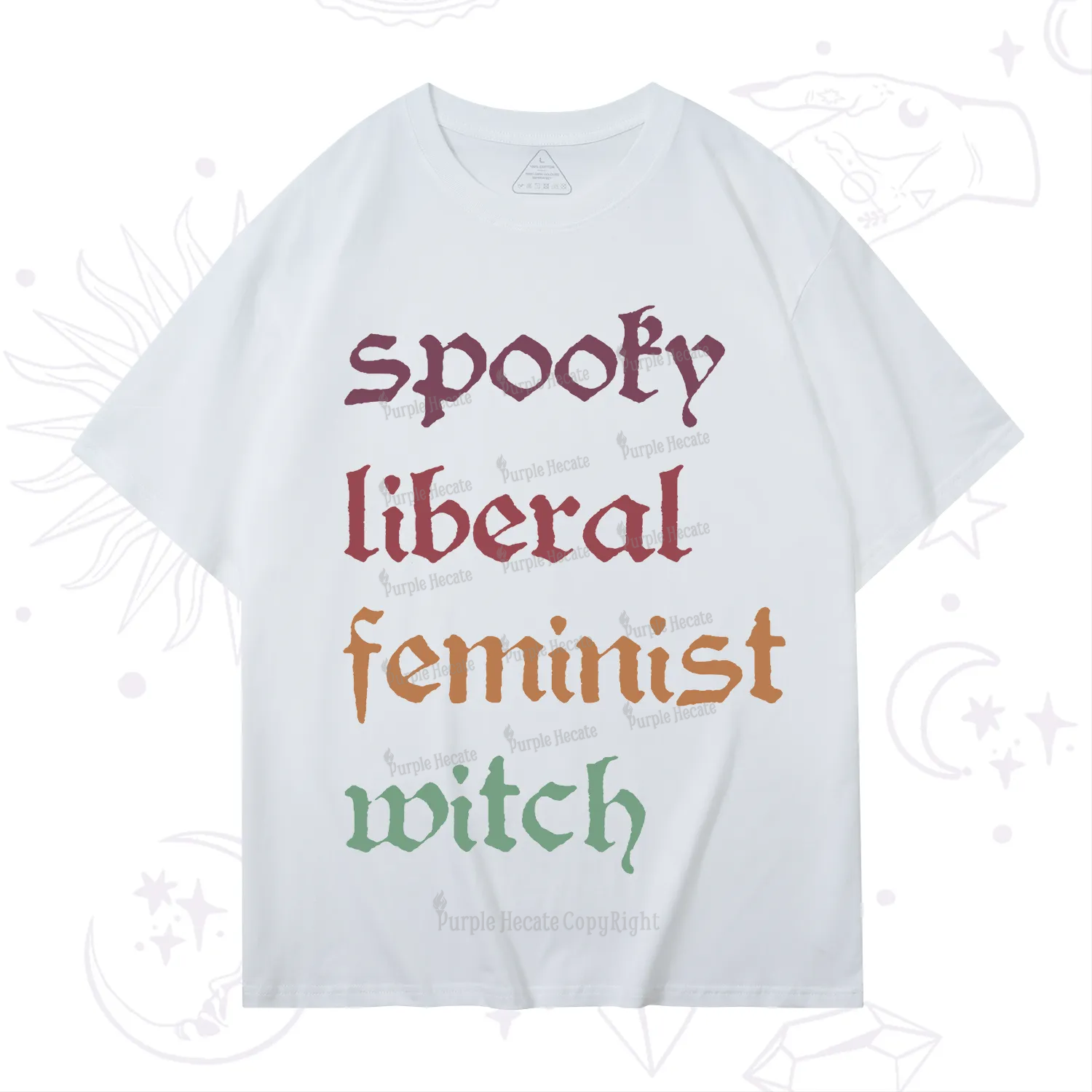 Purplehecate Spooky Liberal Feminist Witch T-Shirt