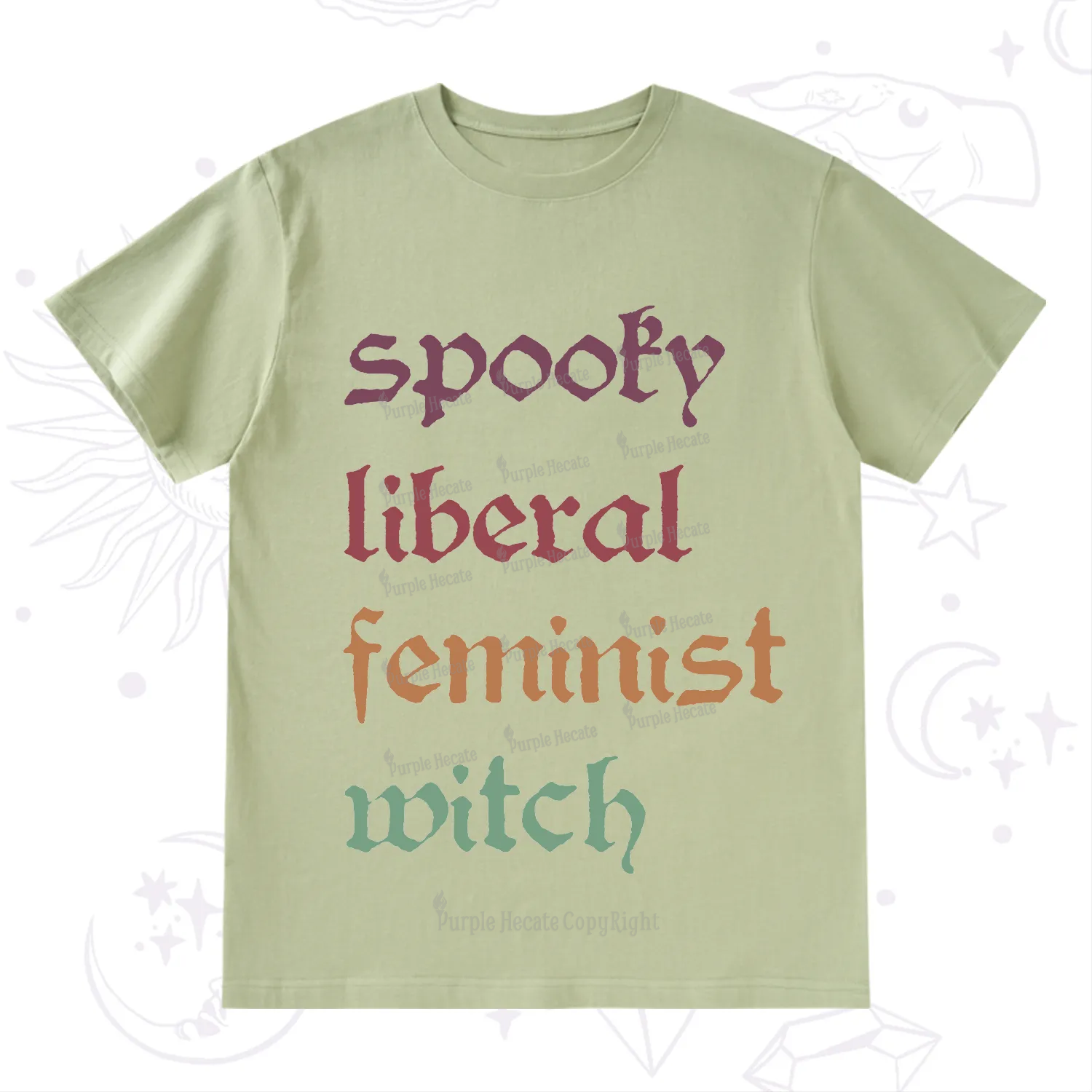 Purplehecate Spooky Liberal Feminist Witch T-Shirt