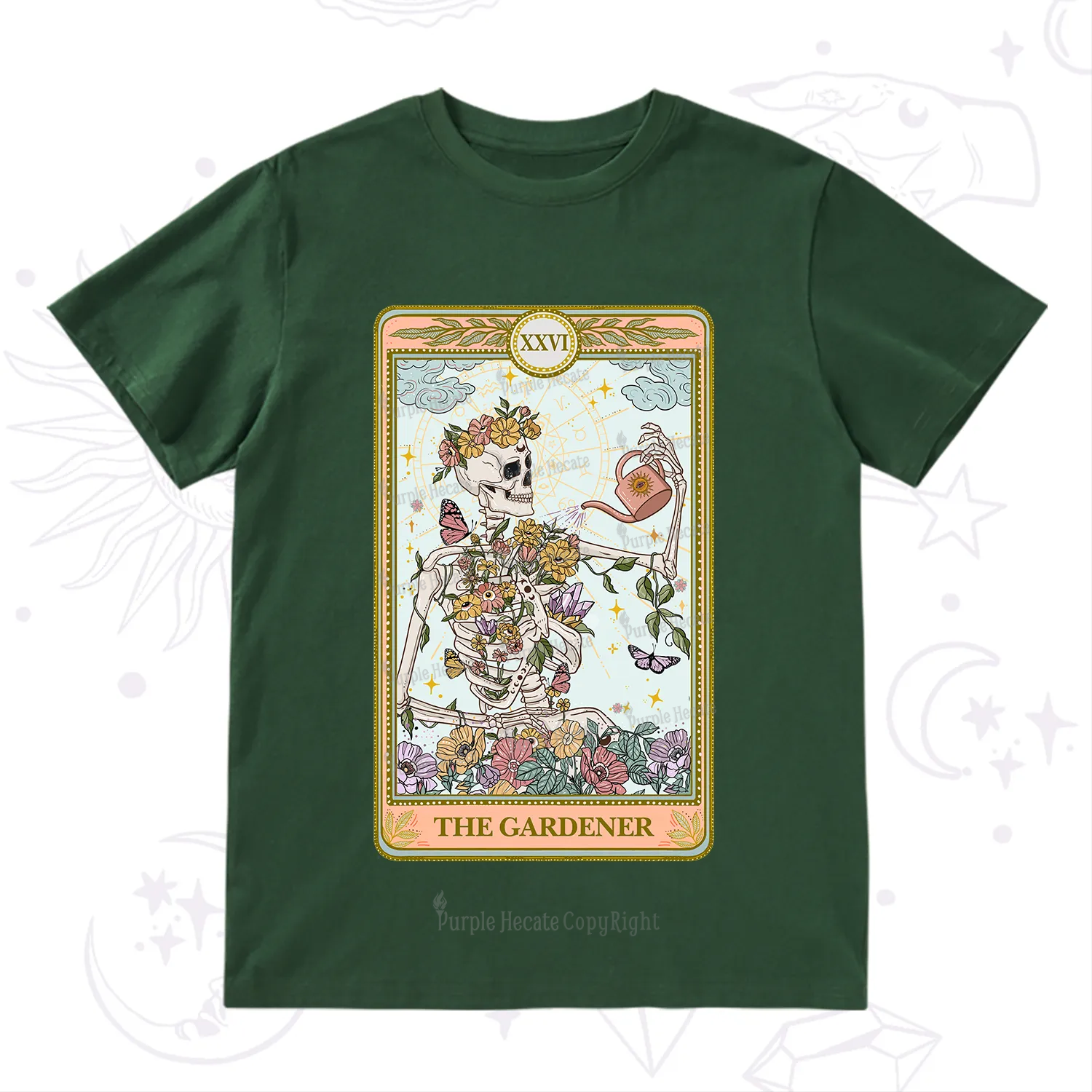 Purplehecate The Skeleton Gardener Tarot T-Shirt