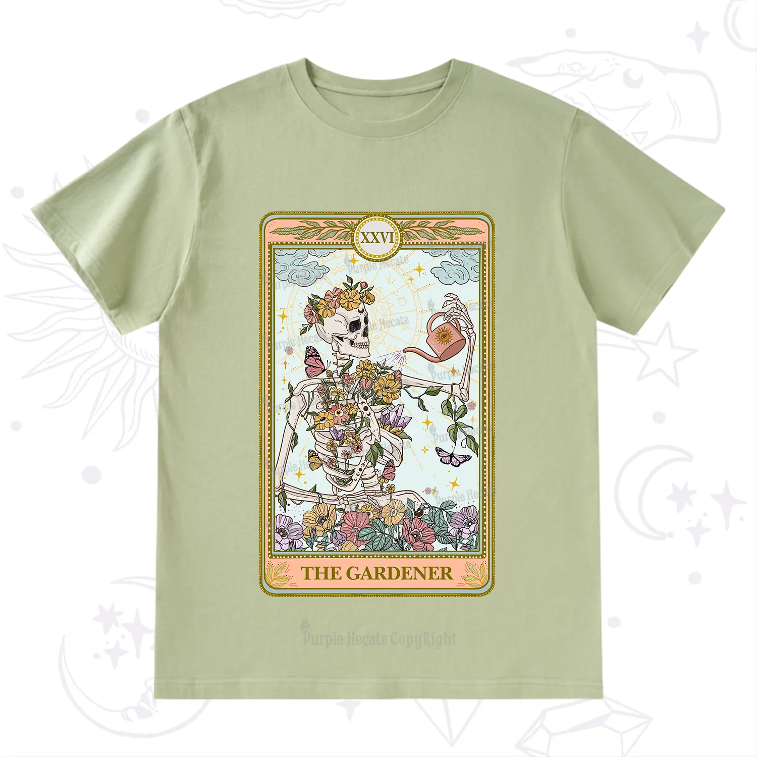 Purplehecate The Skeleton Gardener Tarot T-Shirt