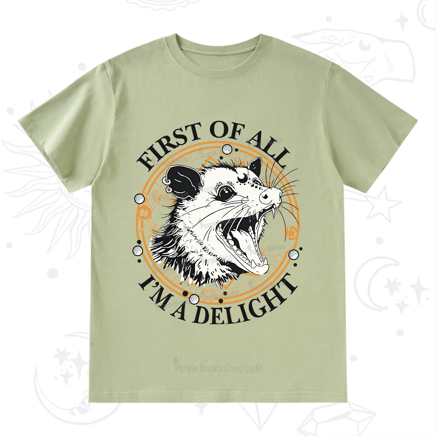Purplehecate First Of All I Am A Delightful Angry Opossum T-Shirt