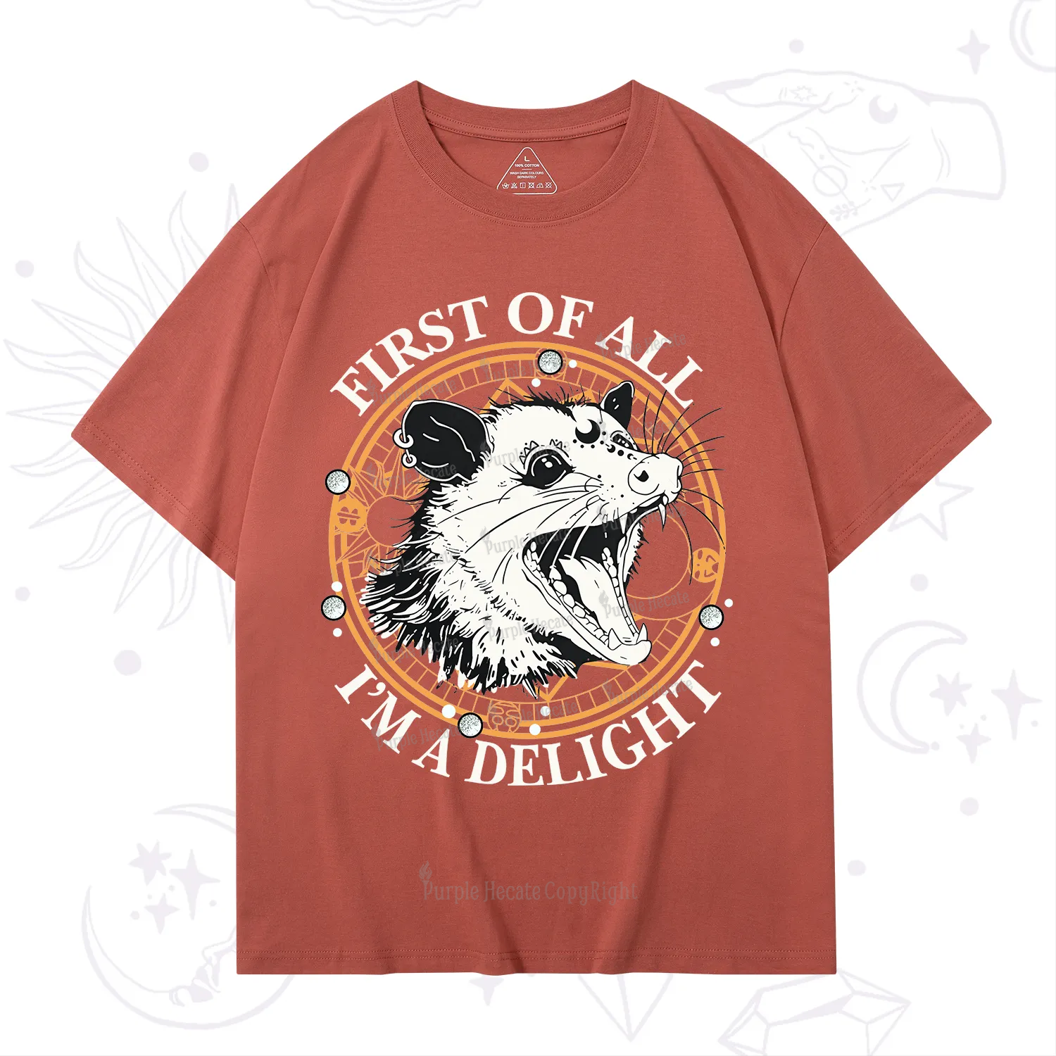 Purplehecate First Of All I Am A Delightful Angry Opossum T-Shirt