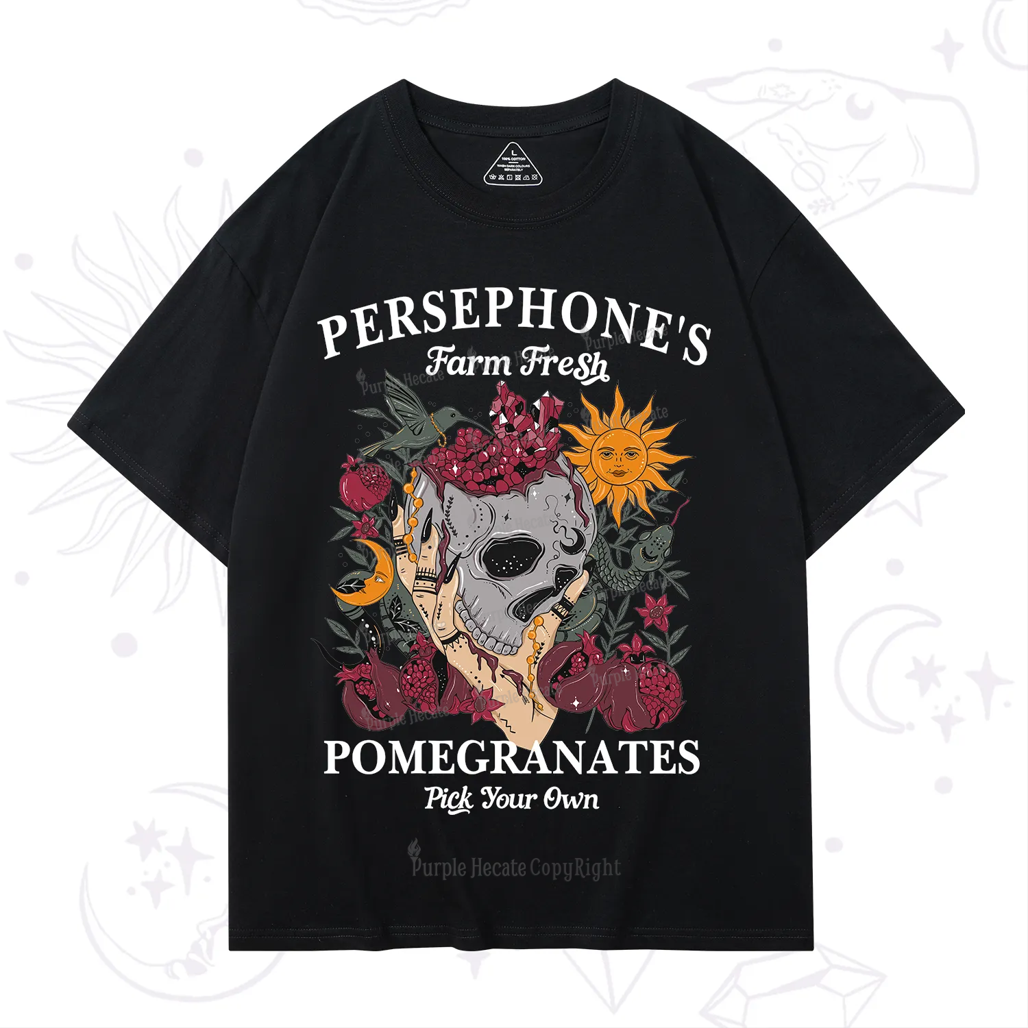 Purplehecate Persephone's Farm Fresh Pomegranates Pick Your Own T-Shirt