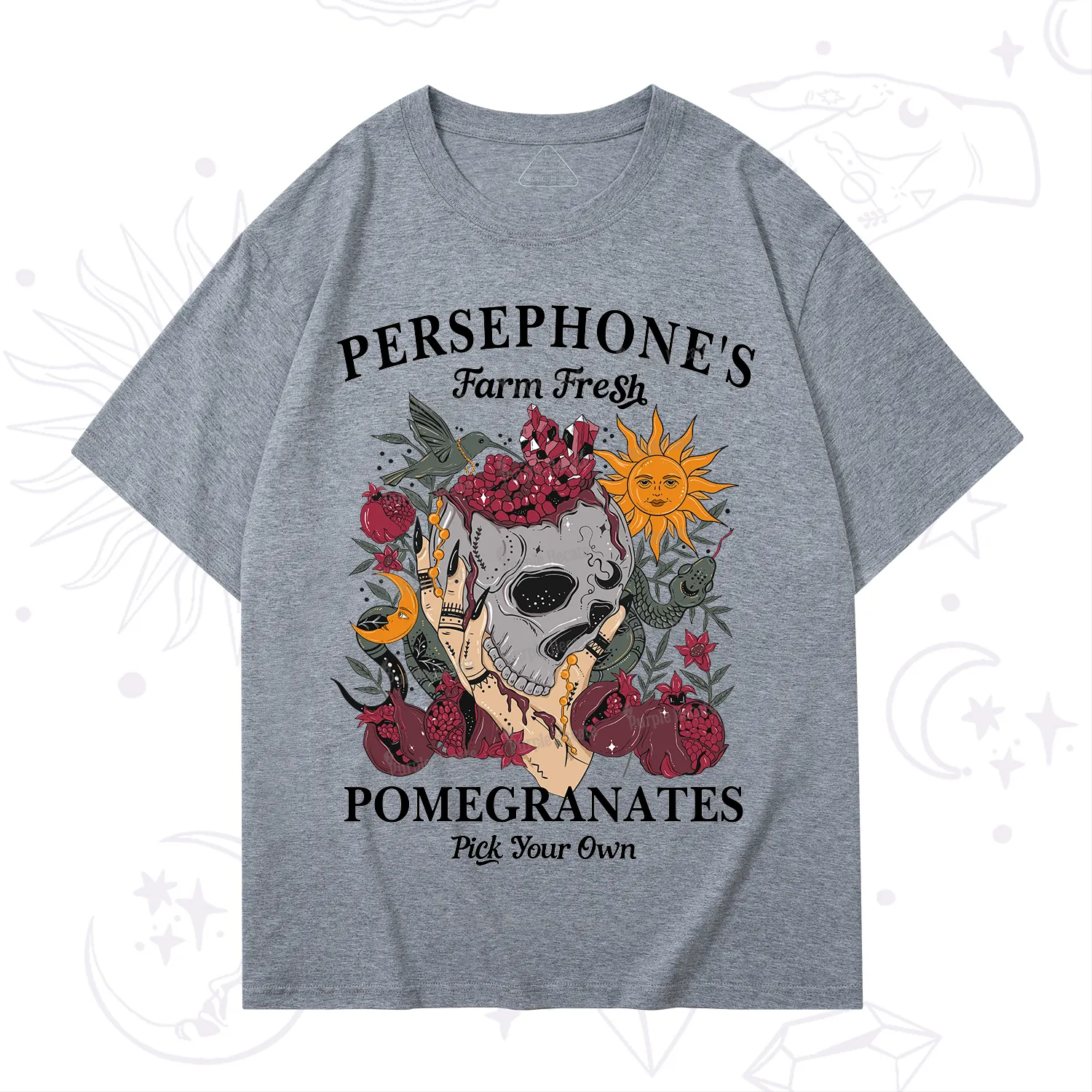 Purplehecate Persephone's Farm Fresh Pomegranates Pick Your Own T-Shirt