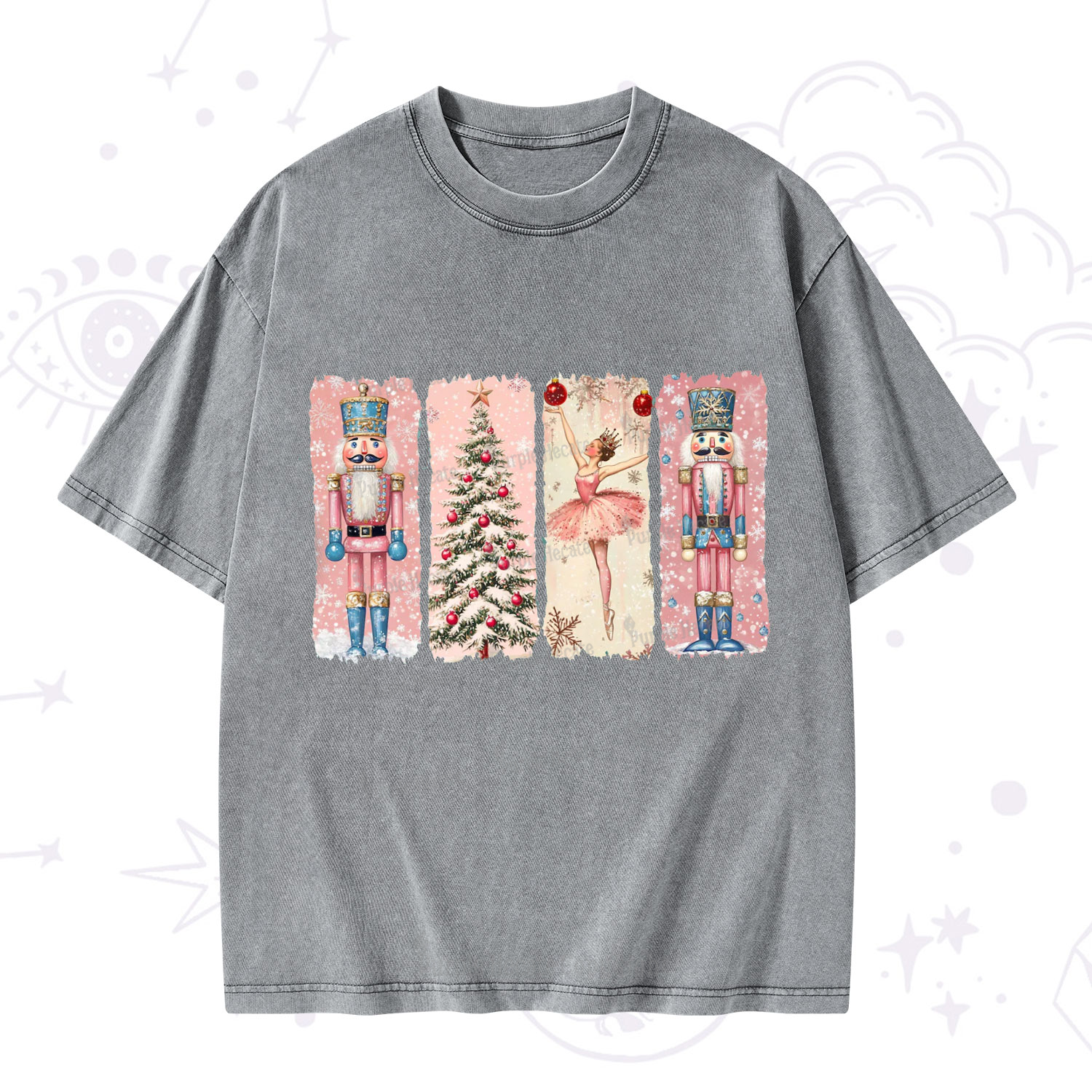 Purplehecate Nutcracker Christmas Washed T-Shirt