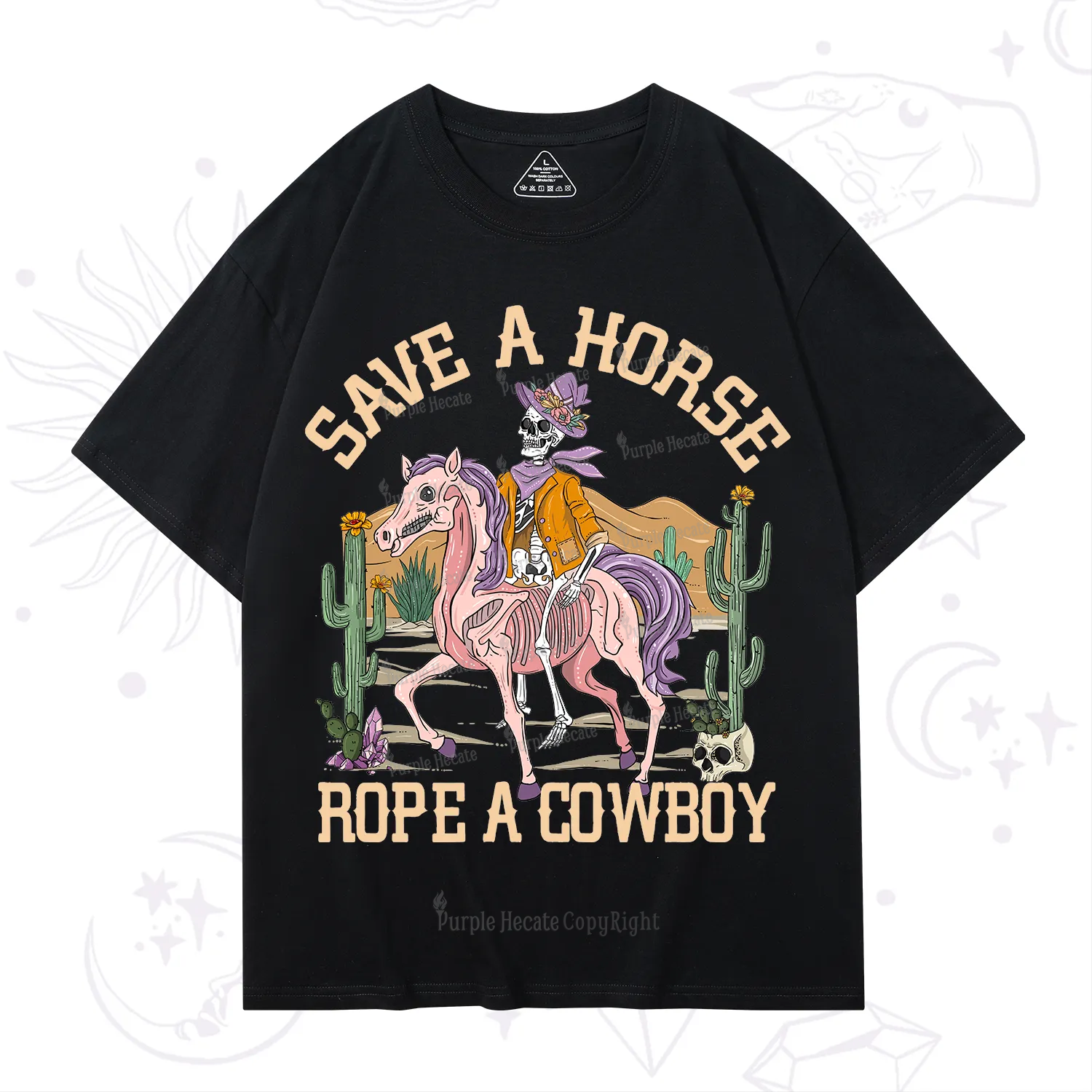 Purplehecate Save A Horse Rope A Cowboy T-Shirt