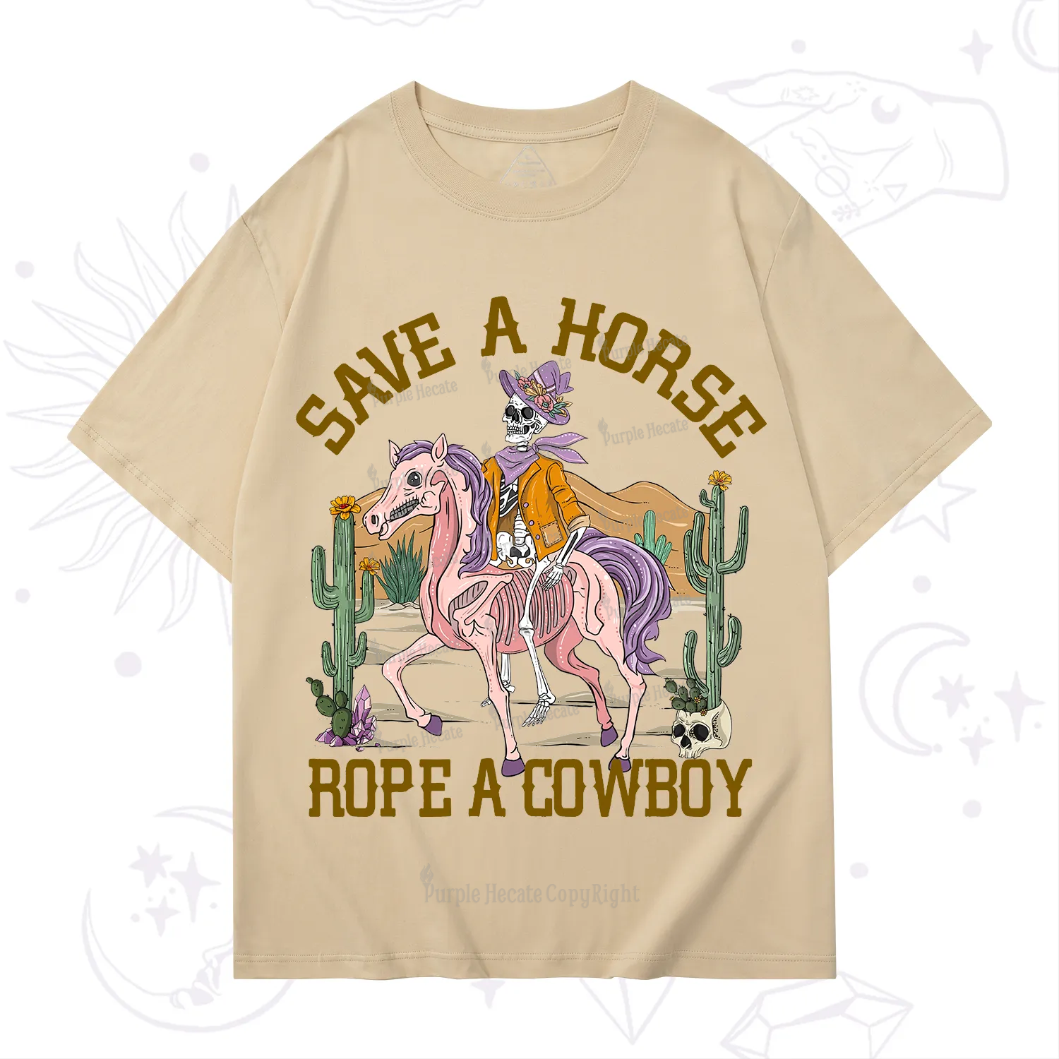 Purplehecate Save A Horse Rope A Cowboy T-Shirt