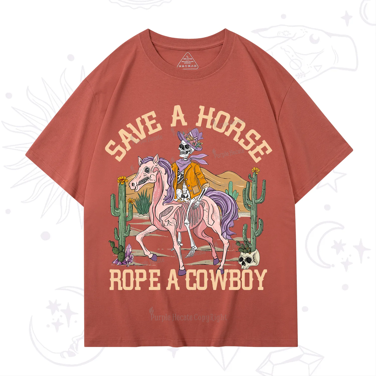 Purplehecate Save A Horse Rope A Cowboy T-Shirt