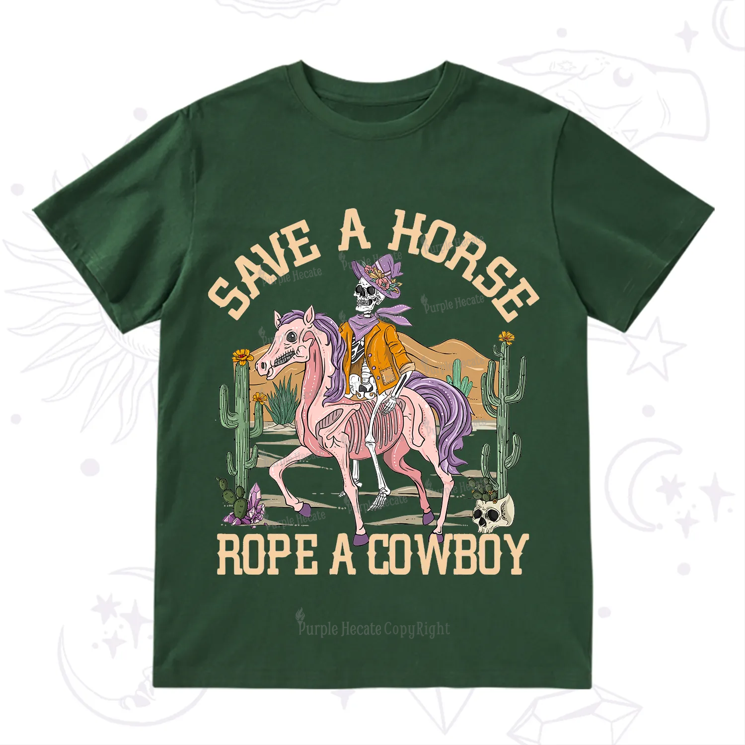 Purplehecate Save A Horse Rope A Cowboy T-Shirt