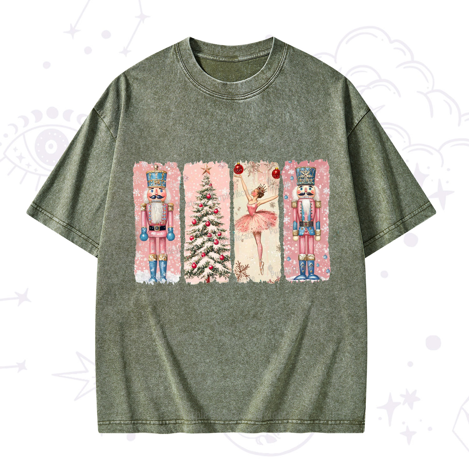 Purplehecate Nutcracker Christmas Washed T-Shirt