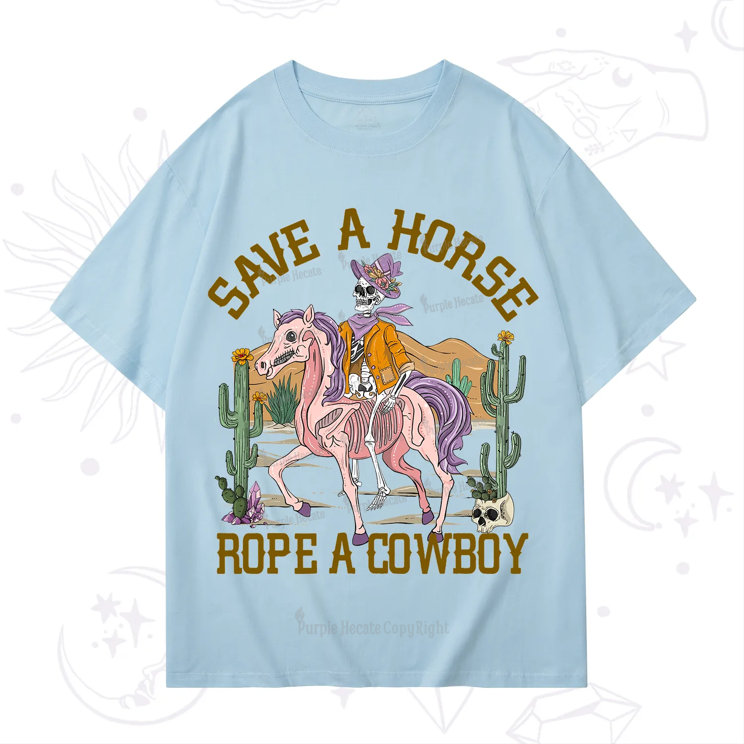 Purplehecate Save A Horse Rope A Cowboy T-Shirt