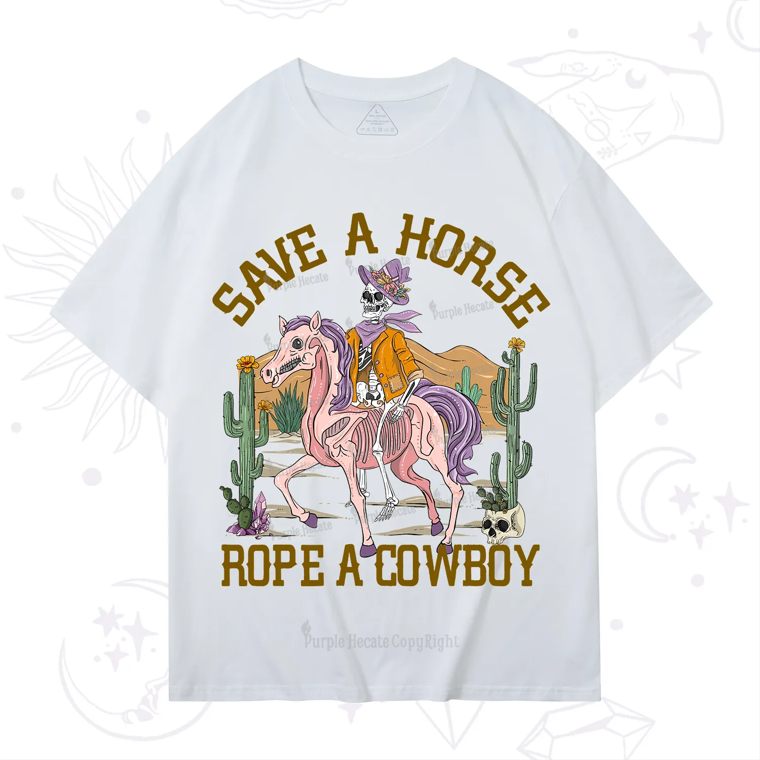 Purplehecate Save A Horse Rope A Cowboy T-Shirt