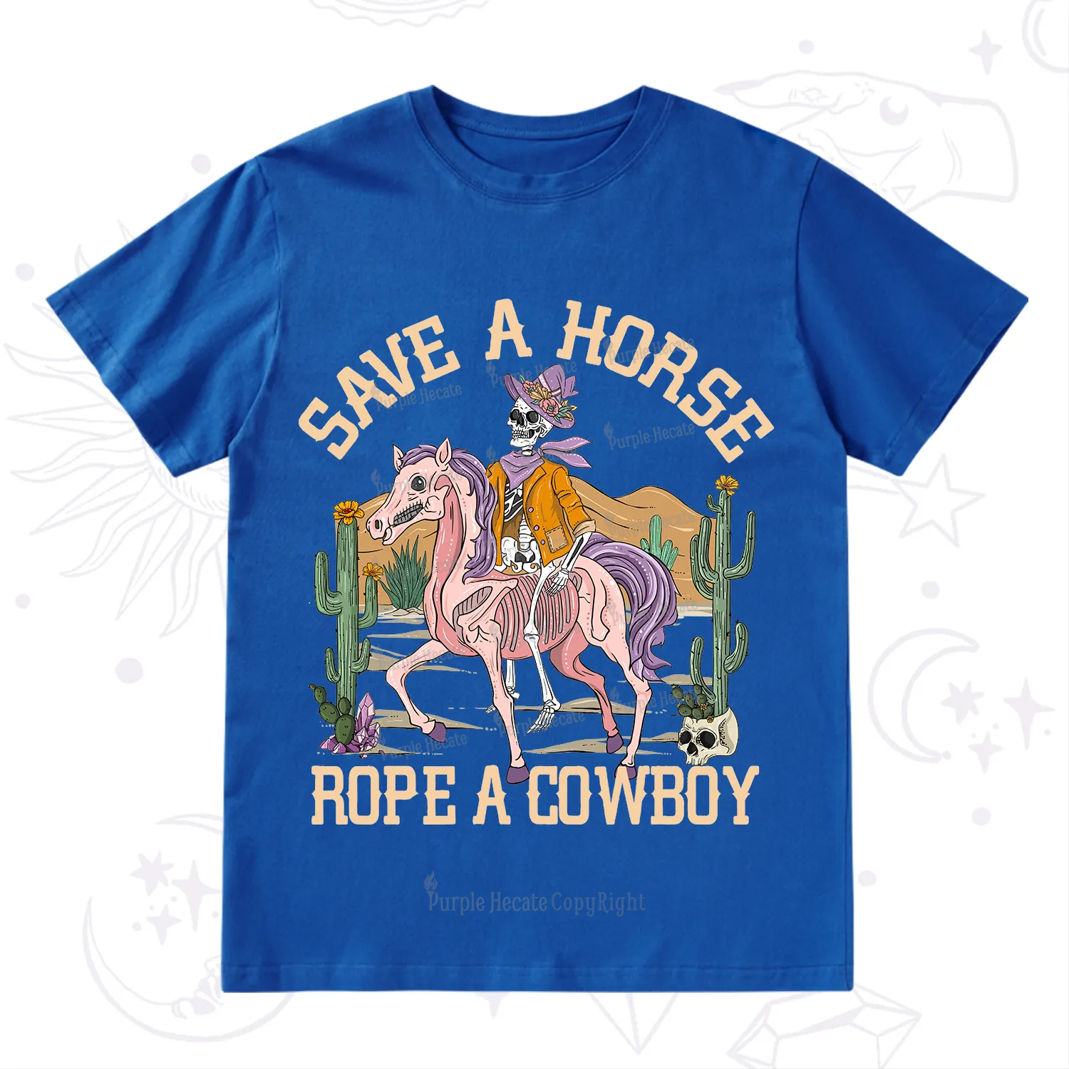 Purplehecate Save A Horse Rope A Cowboy T-Shirt