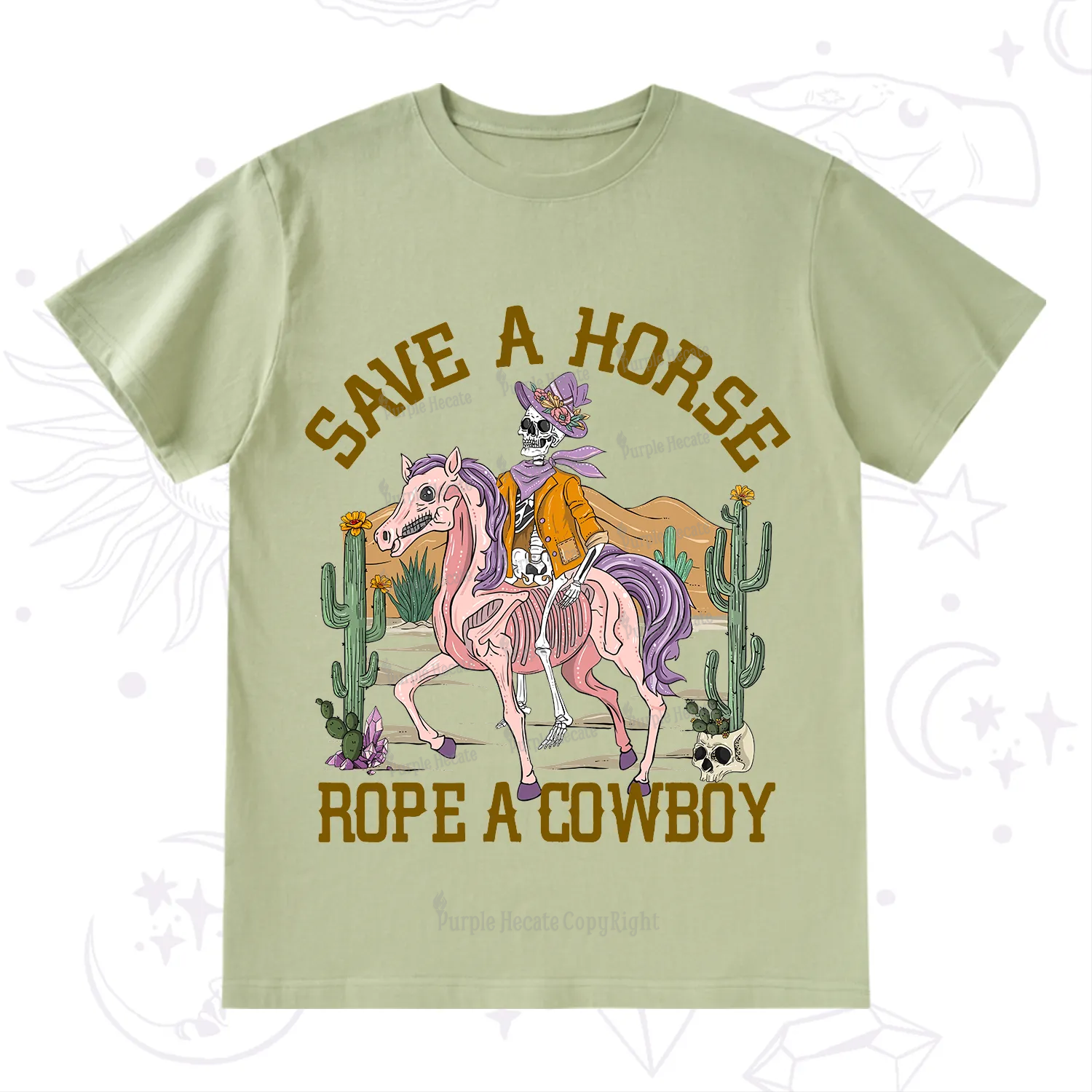 Purplehecate Save A Horse Rope A Cowboy T-Shirt