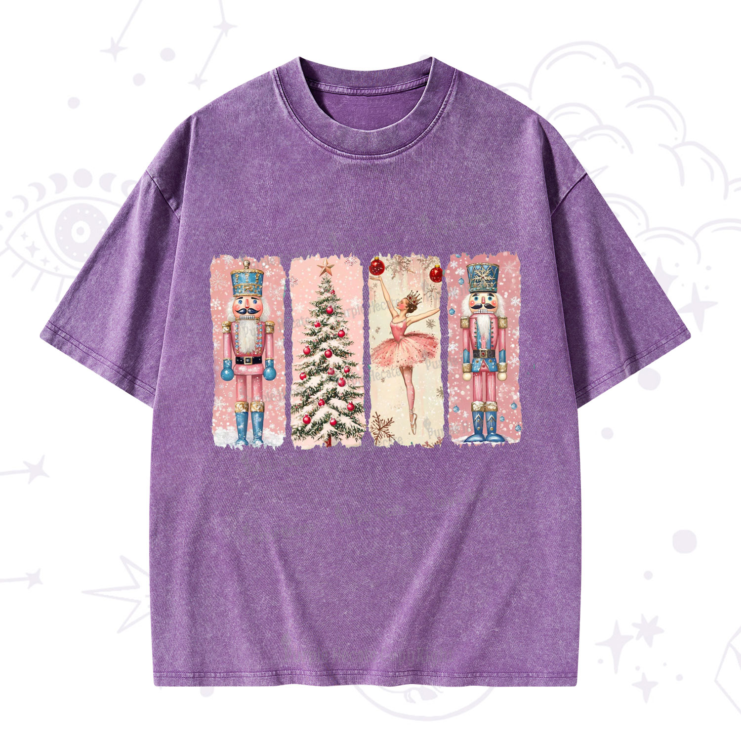 Purplehecate Nutcracker Christmas Washed T-Shirt