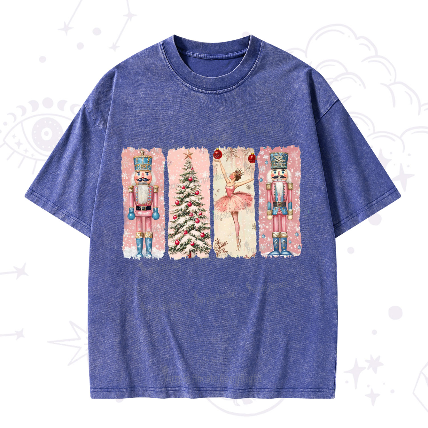 Purplehecate Nutcracker Christmas Washed T-Shirt