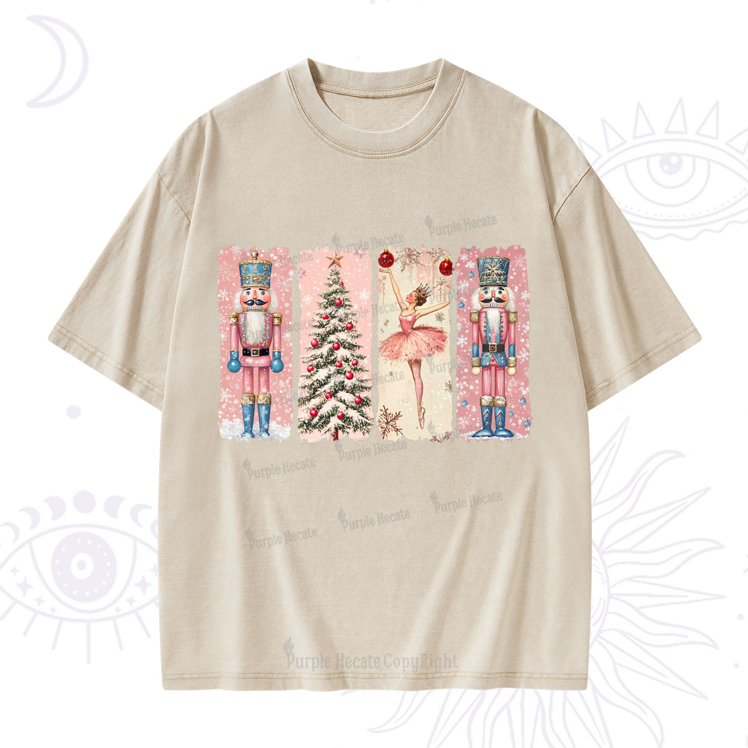Purplehecate Nutcracker Christmas Washed T-Shirt
