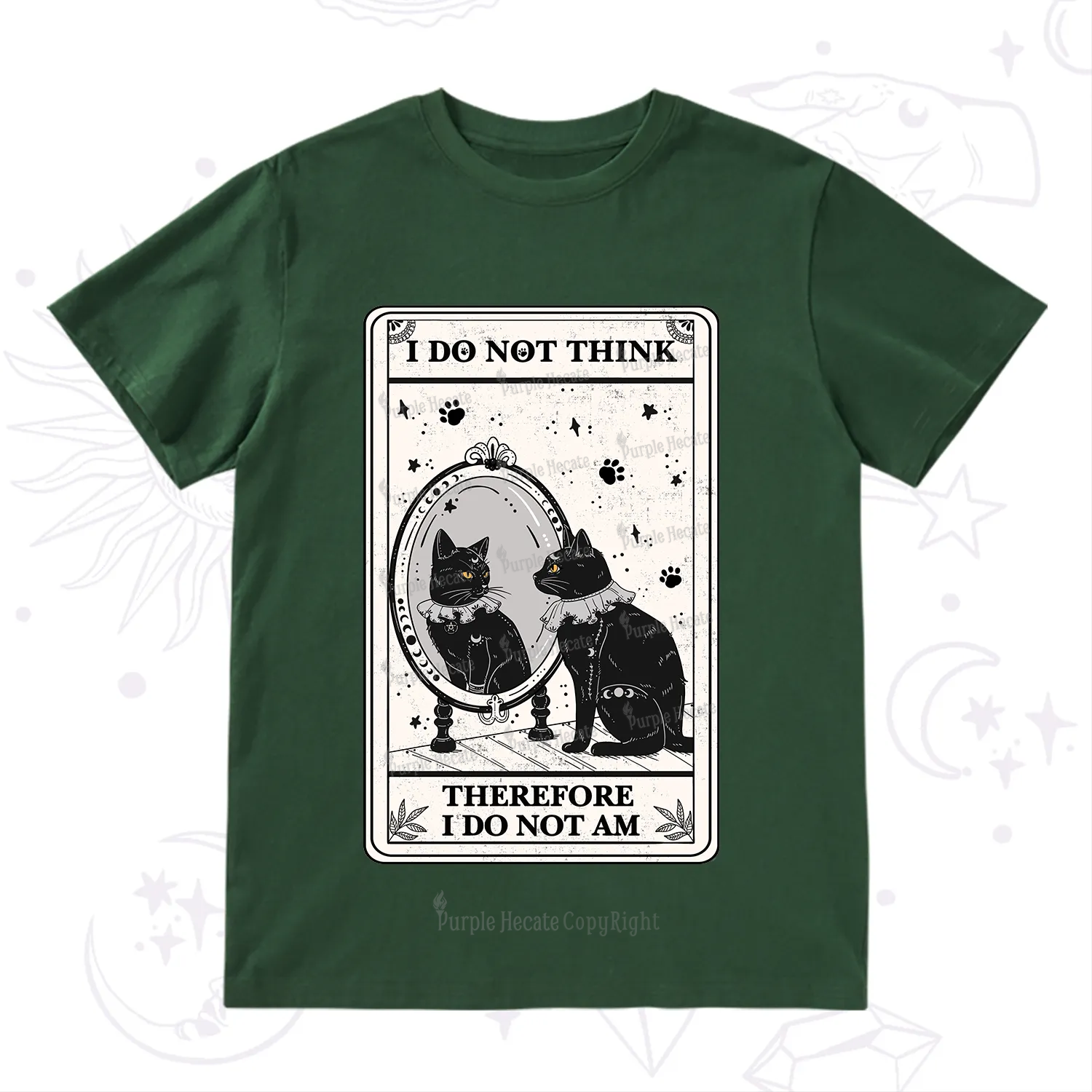 Purplehecate The I Do Not Think Therefore I Do Not Am Oracle Card T-Shirt
