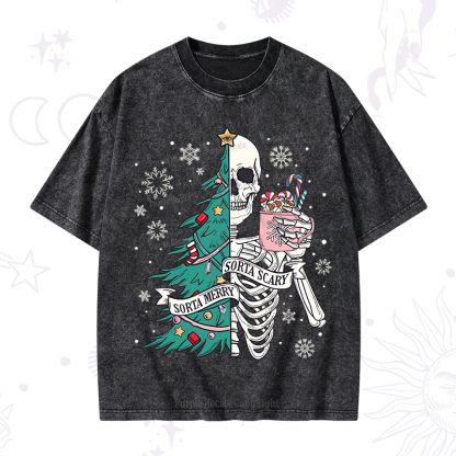 Purplehecate Sorta Merry Sorta Scary Christmas Washed T-Shirt