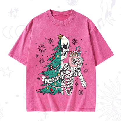 Purplehecate Sorta Merry Sorta Scary Christmas Washed T-Shirt