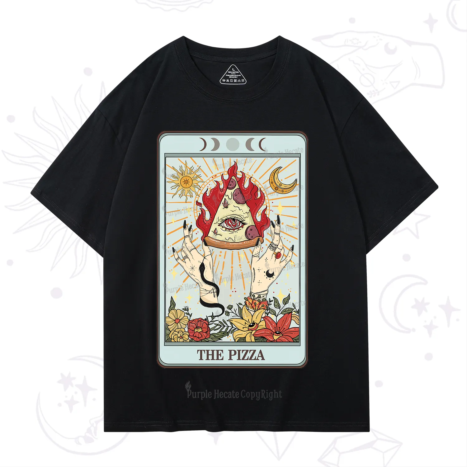 Purplehecate The Pizze Food Tarot Card T-Shirt