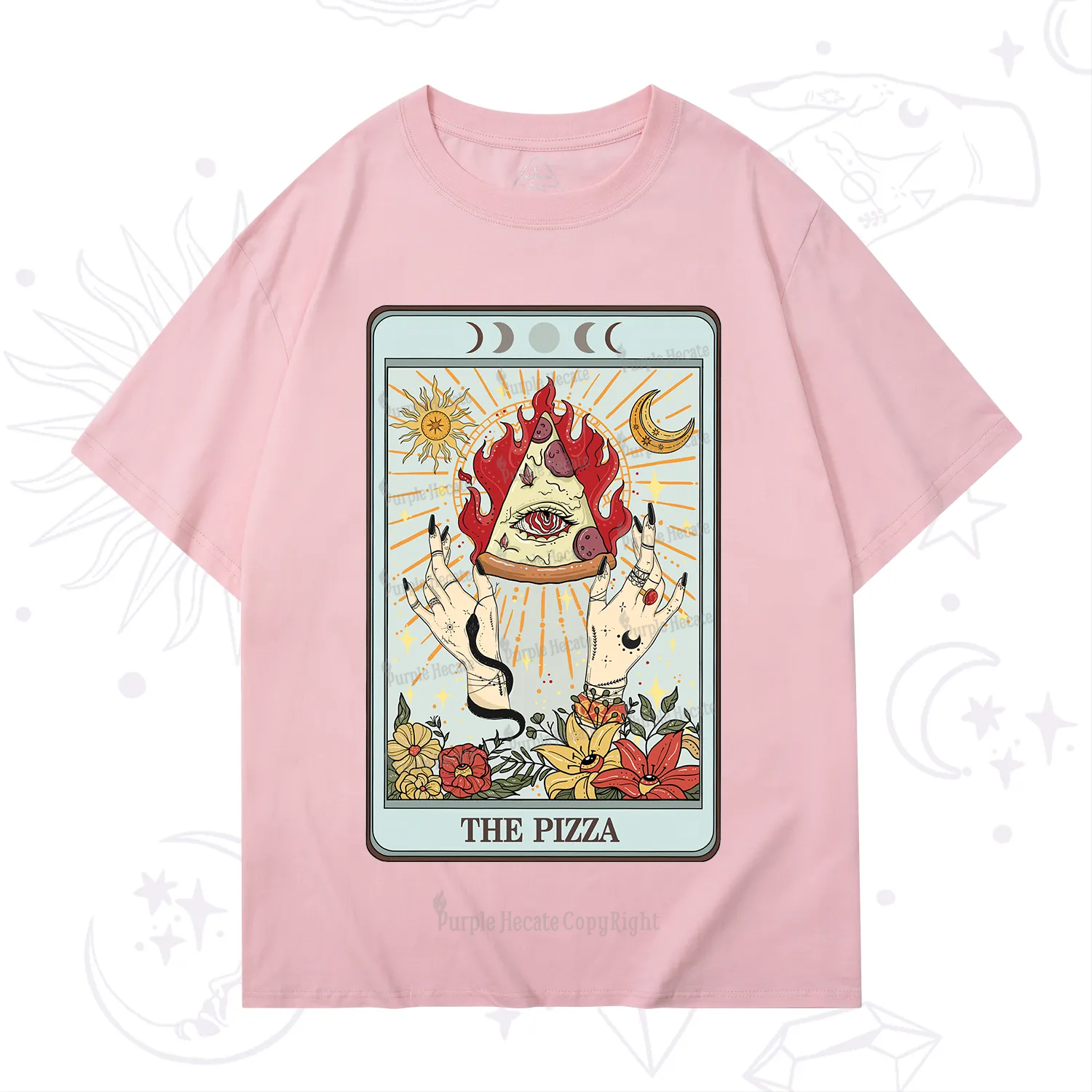 Purplehecate The Pizze Food Tarot Card T-Shirt