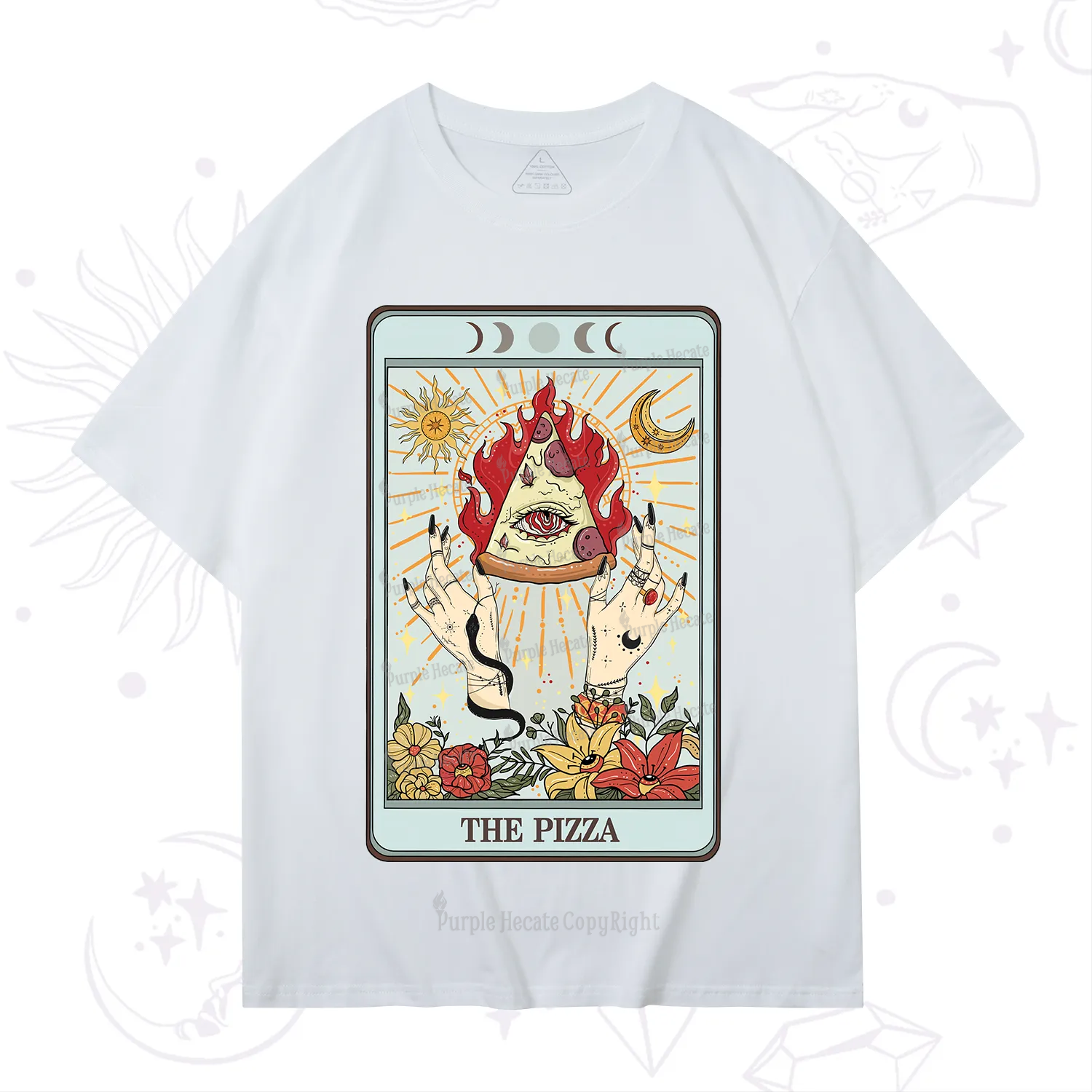 Purplehecate The Pizze Food Tarot Card T-Shirt