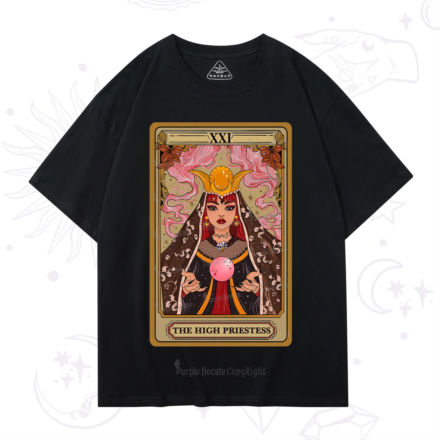 Purplehecate The High Priestess Prophecy Tarot T-Shirt