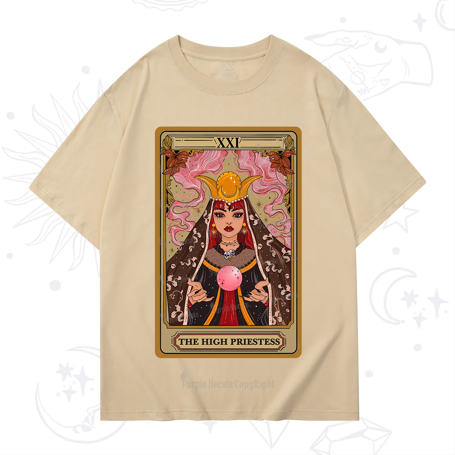 Purplehecate The High Priestess Prophecy Tarot T-Shirt