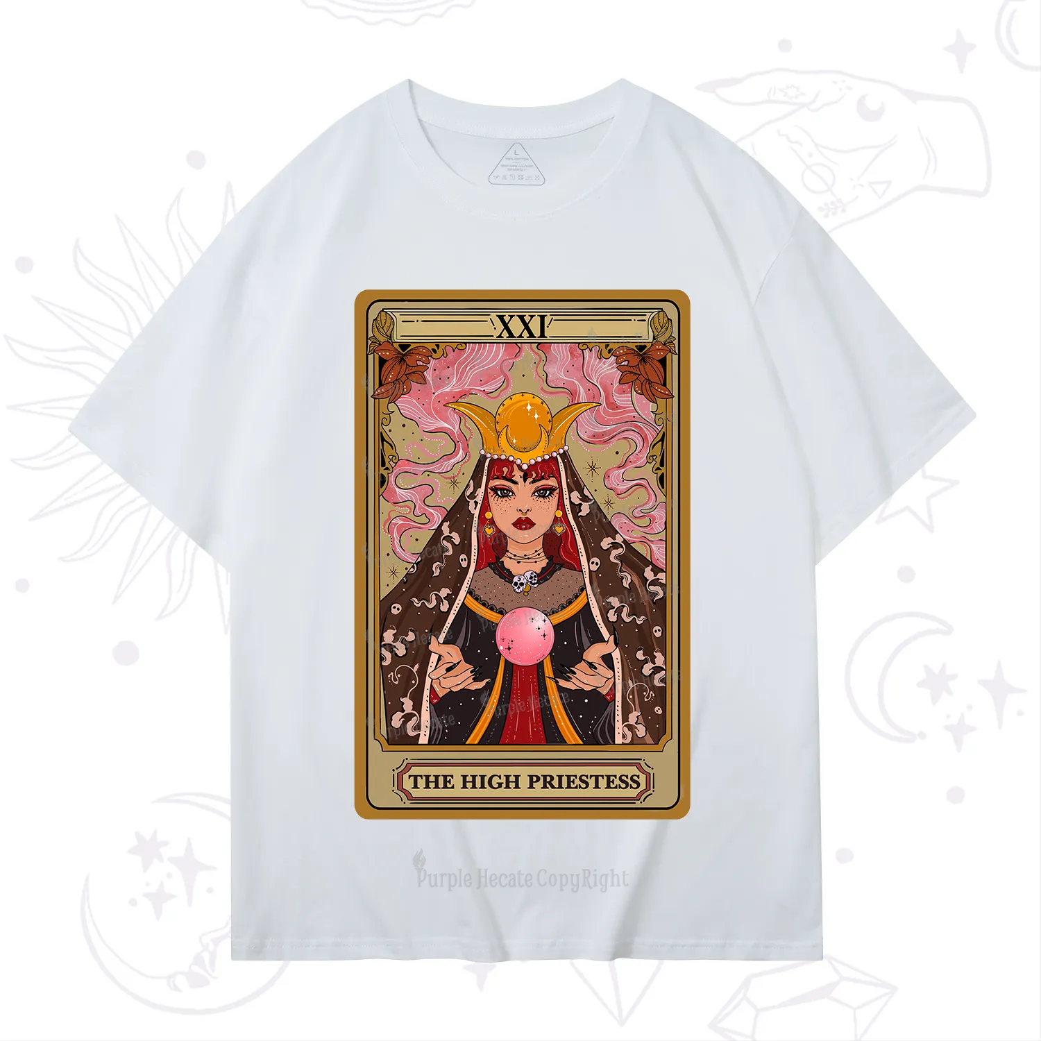 Purplehecate The High Priestess Prophecy Tarot T-Shirt