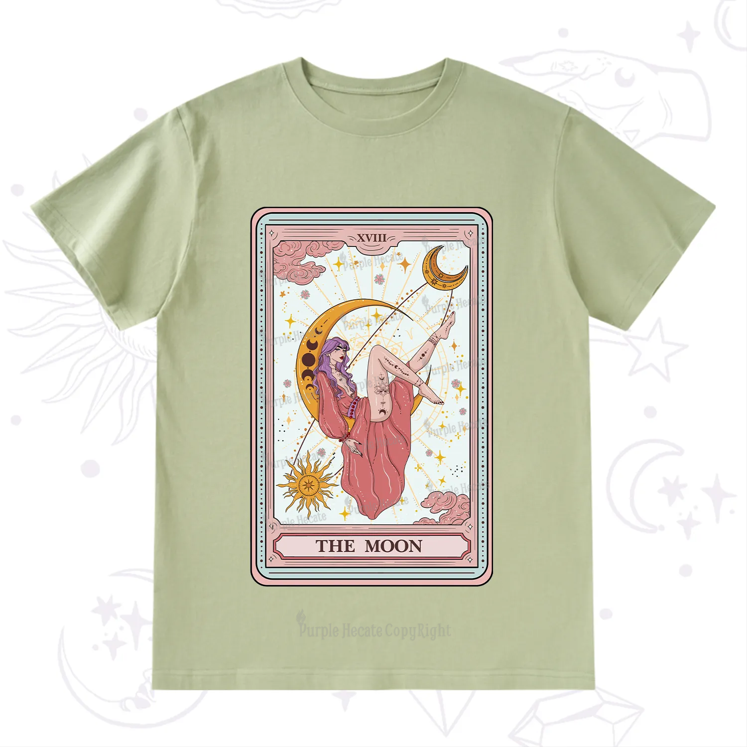 Purplehecate The Moon Tarot T-Shirt