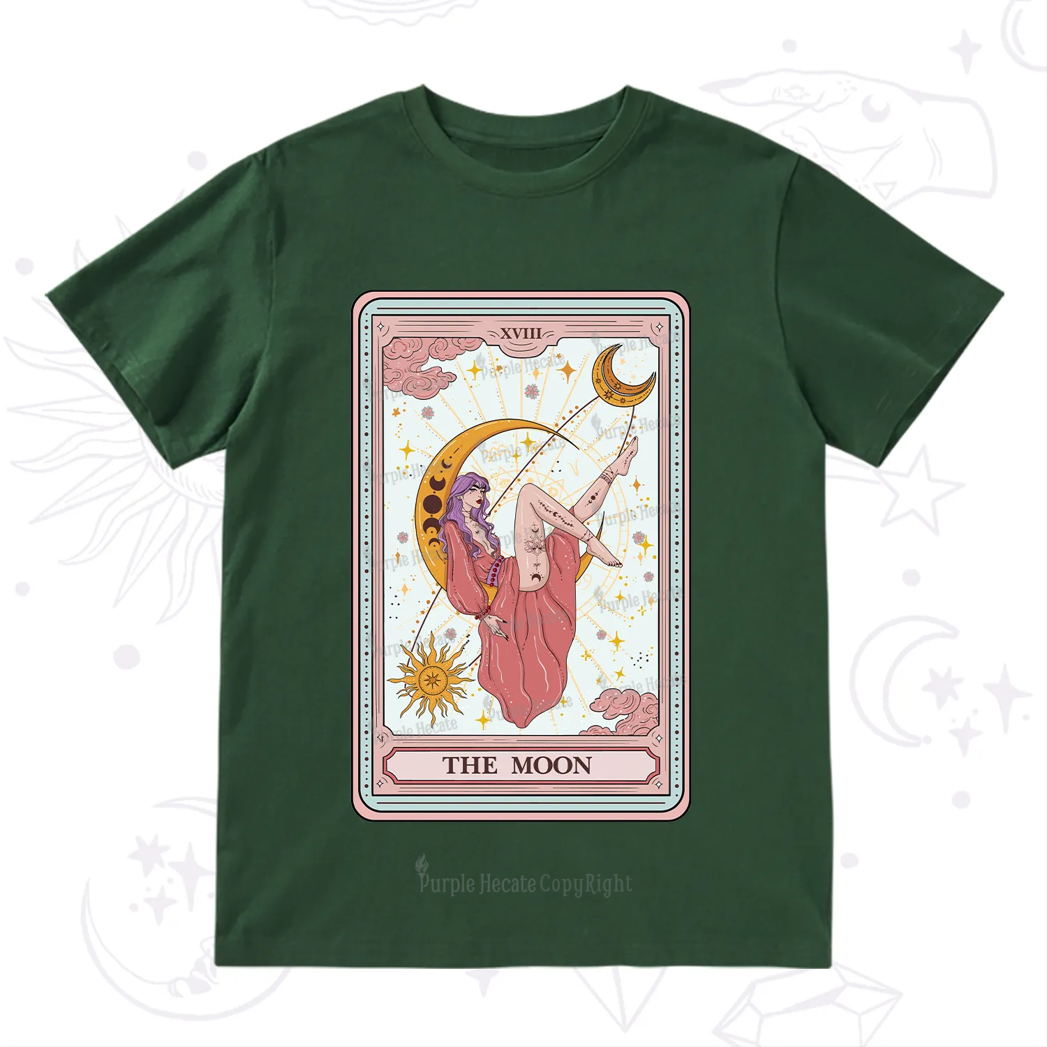 Purplehecate The Moon Tarot T-Shirt