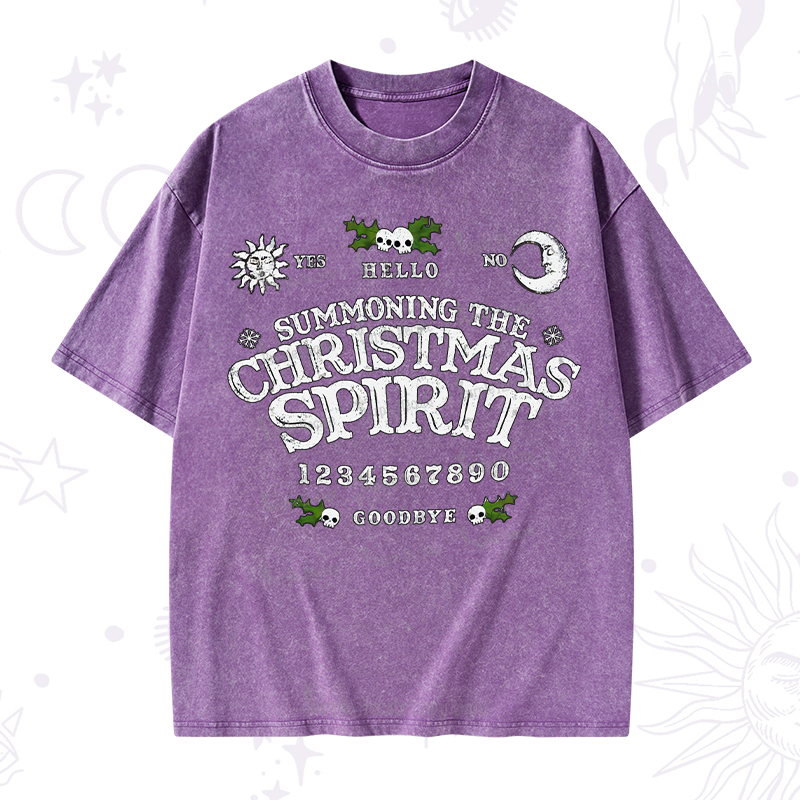 Purplehecate Summon The Christmas Spirit Washed T-Shirt